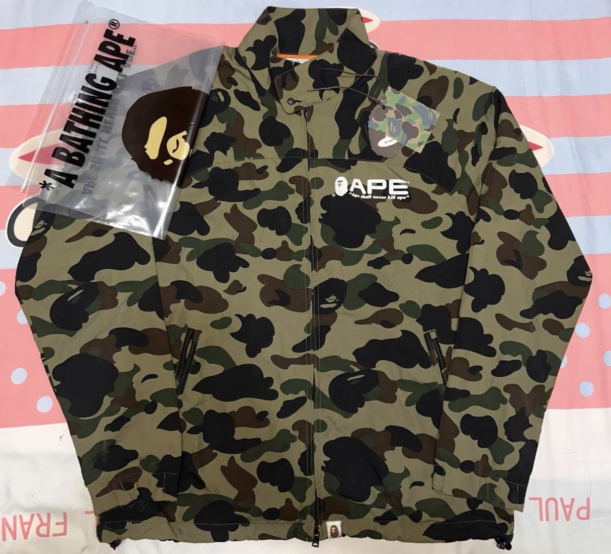 Bape BAPE OG Nigo era green camo coach stand collar jacket Size US XL / EU 56 / 4 - 1 Thumbnail