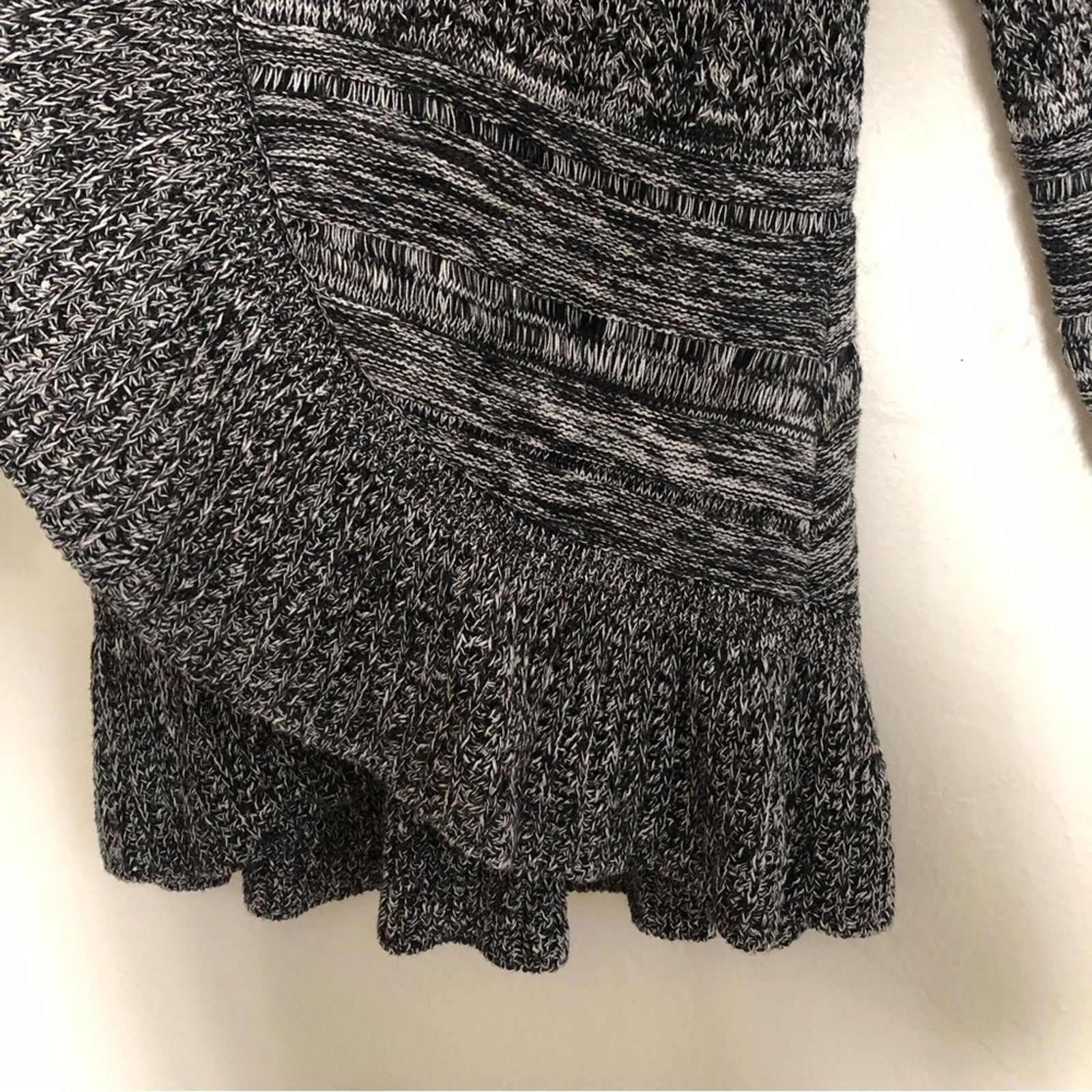 Other Style & Co. Knit Black Gray White Draped Cardigan Sweater Size L / US 10 / IT 46 - 9 Thumbnail