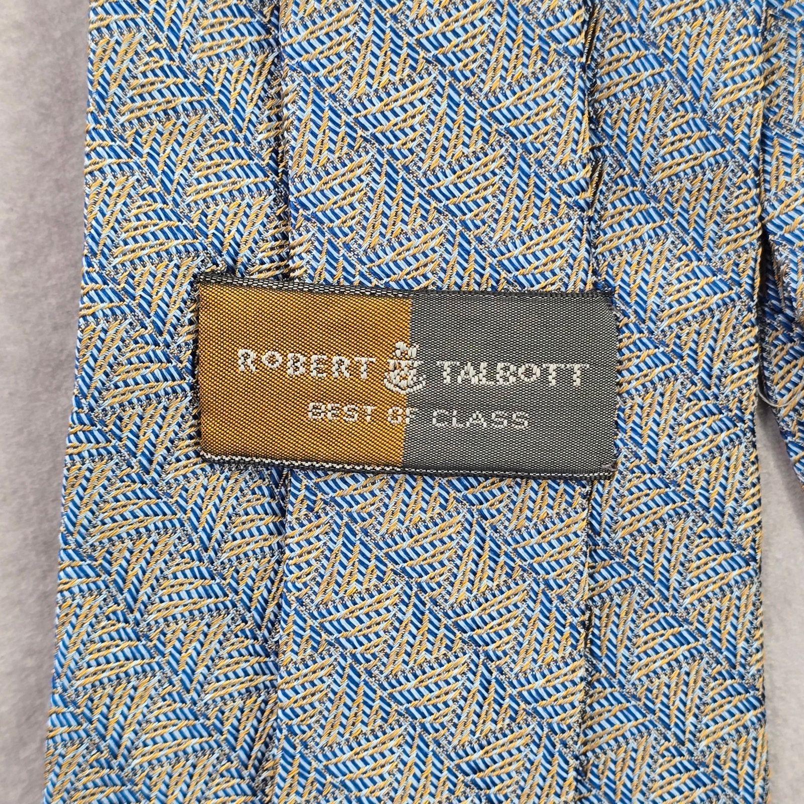Robert Talbott Robert Talbott Blue Weave Repp Stripe Silk Men's Neck Tie Size 30 - 4 Thumbnail