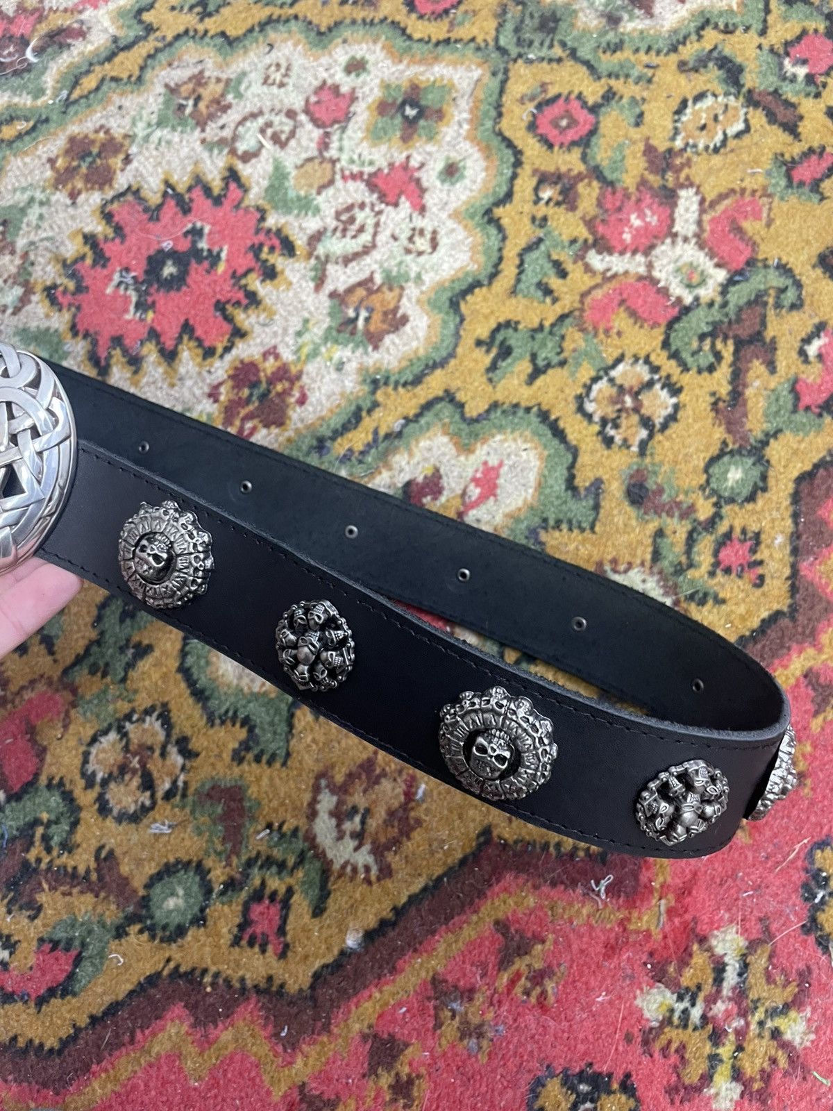 Japanese Brand Vintage Belts Y2K Rhinestones Punk leather belt Japanese Size ONE SIZE - 9 Thumbnail