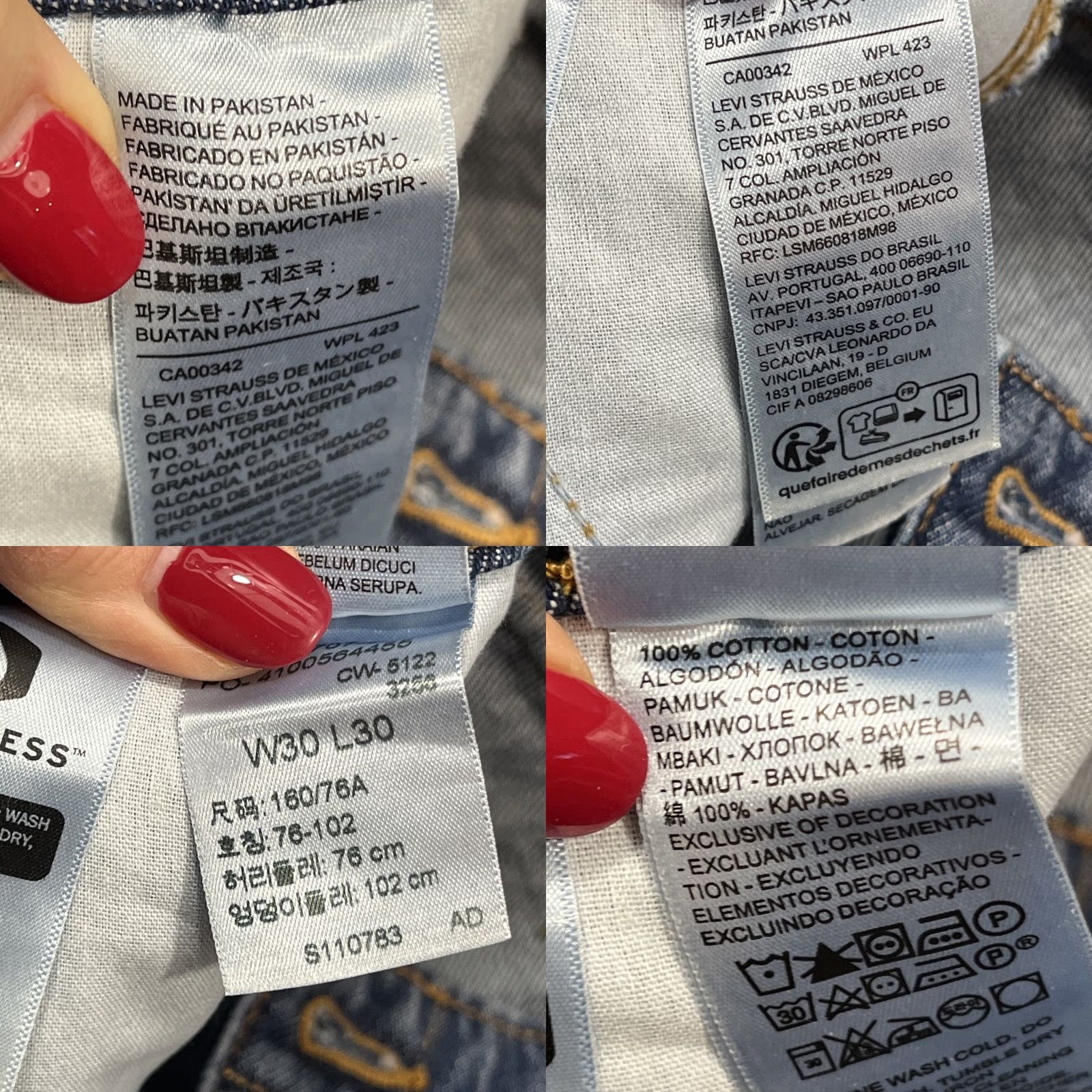 Levi's VINTAGE Levi's '94 Baggy Blue Jeans Cargos Mid Rise Loose Womens 30/30 Cinch Leg Denim Cotton 5-Pocket Cargo Pocket 90s Grunge Retro Womens Jeans Size 30" / US 8 / IT 44 - 9 Thumbnail