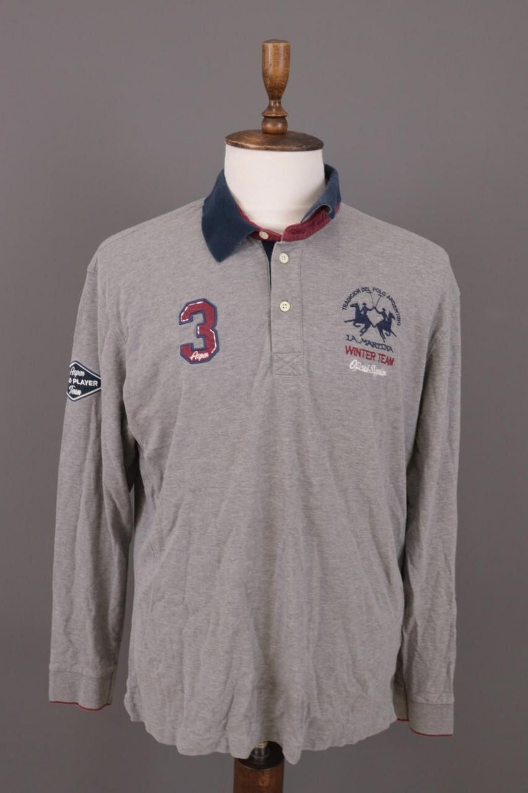 La Martina La Martina Buenos Aires Gray Winted Team Polo Shirt Size XXL Size US XXL / EU 58 / 5 - 1 Thumbnail