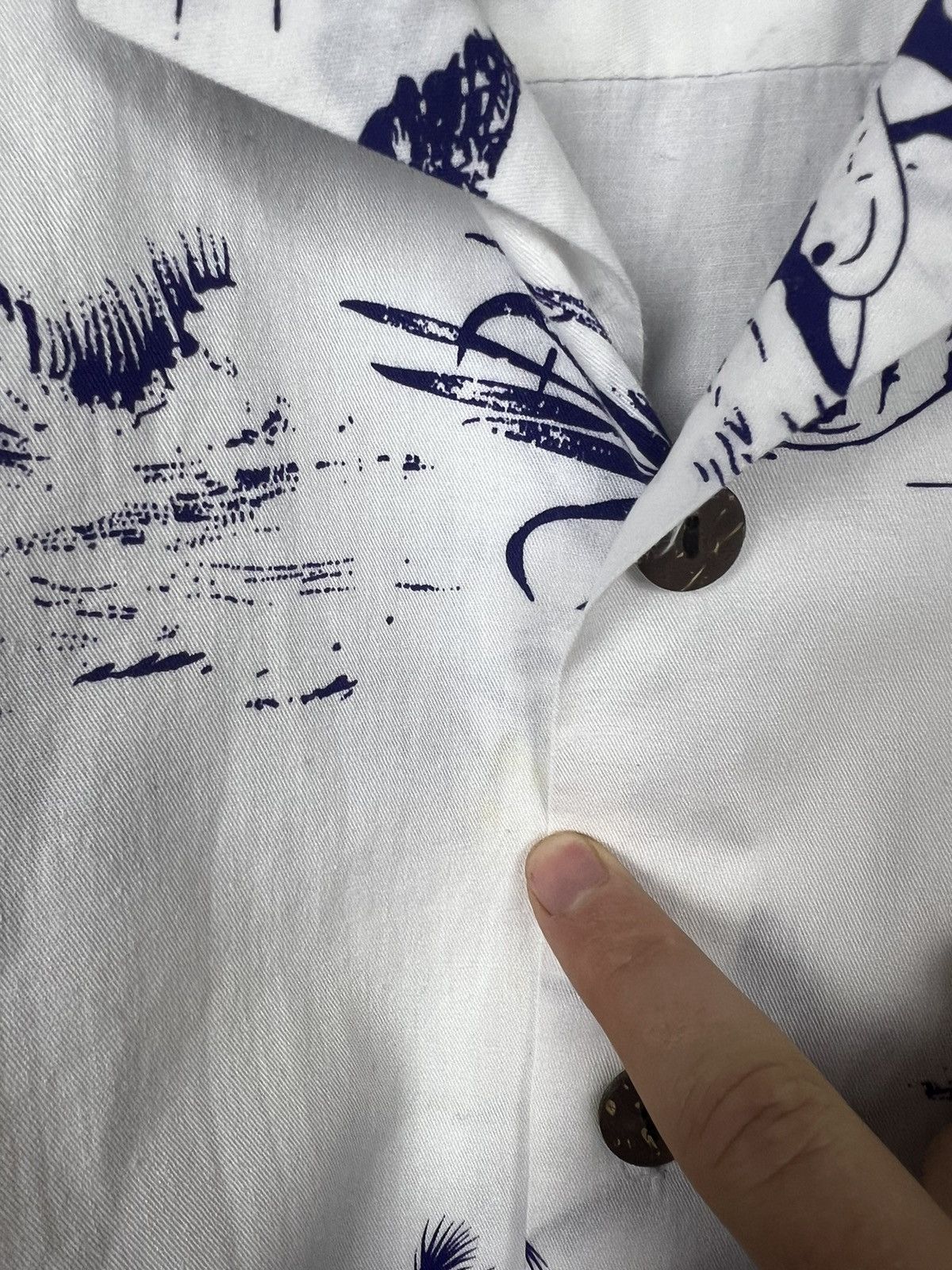 Vintage (L) Palm Wave Hawaiian Print Button Up Shirt Size US L / EU 52-54 / 3 - 8 Thumbnail