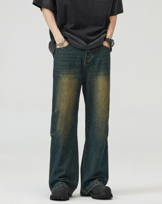 Japanese Brand × Jean Vintage distressed flared baggy jeans for men Size US 32 / EU 48 - 1 Thumbnail