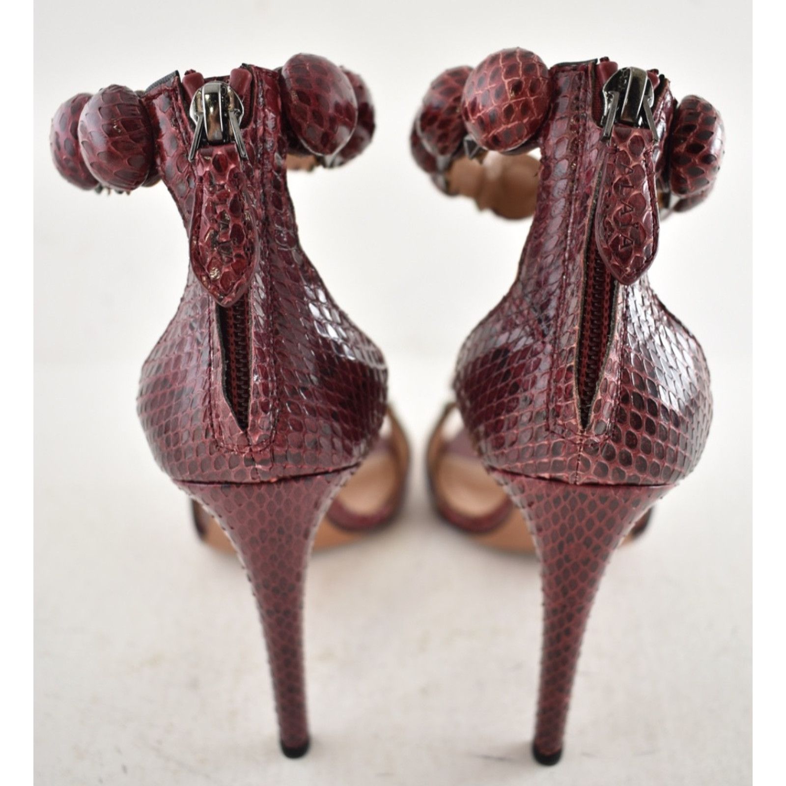 Alaia Alaia Bombe Red Snakeskin Studded Ankle Strap Sandal 36 Size US 6 / IT 36 - 13 Thumbnail