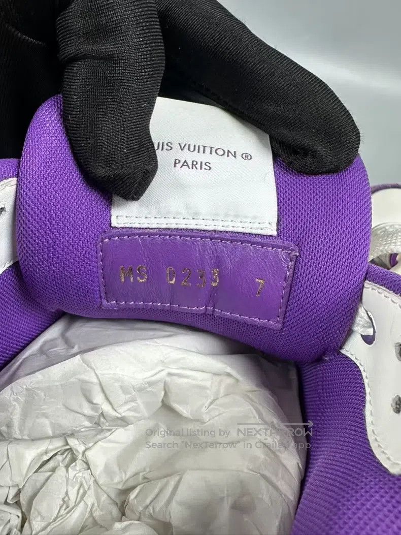 Louis Vuitton Louis Vuitton White and Purple Velcro Trainer Casual Shoes Size US 7 / EU 40 - 8 Thumbnail