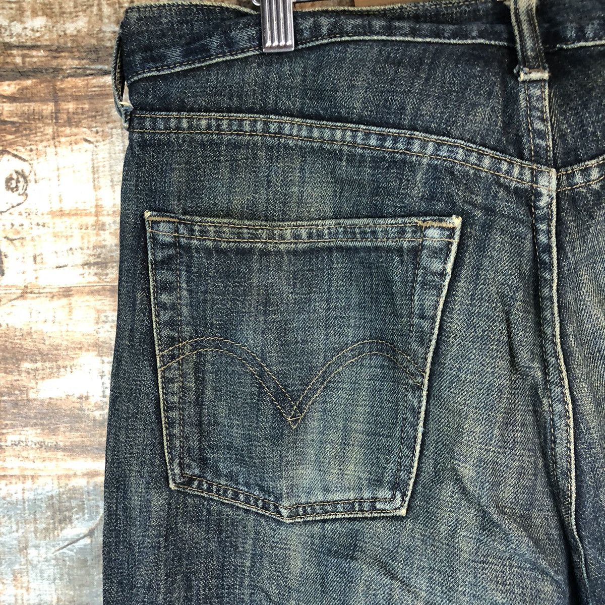 Levi's DLL Levis 533 Blue ripped Denim jeans Pants #C208 Size US 36 / EU 52 - 15 Thumbnail
