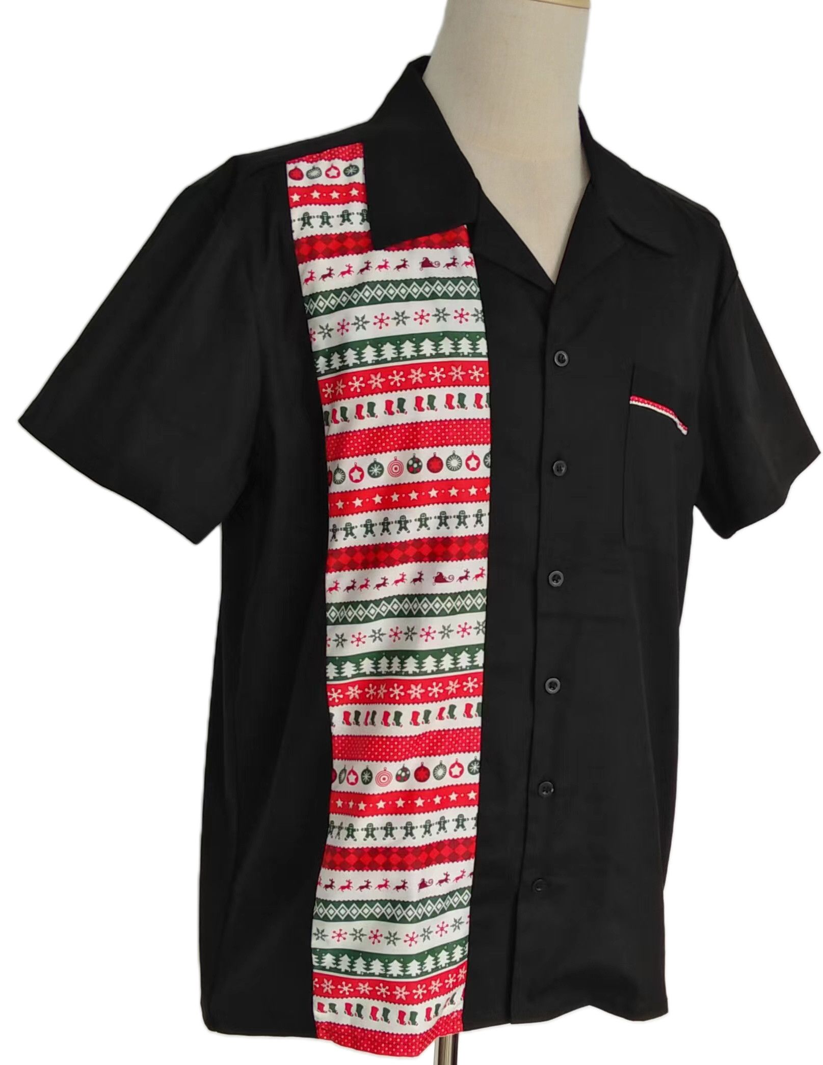Other Pocket Black Men Shirts Contrast Ribbon Pattern Size US L / EU 52-54 / 3 - 2 Thumbnail