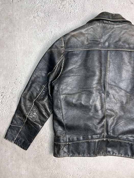 Vintage VINTAGE ARCHIVE 00s DISTRESSED FADED GAP LEATHER JACKET