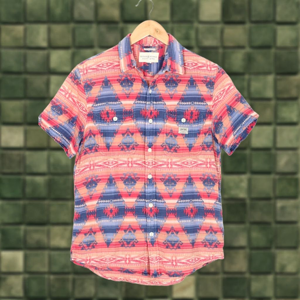 Vintage DENIM & SUPPLY RALPH LAUREN Shirt Men Size S Regular Short Sleeve Aztec Multicoloured Size US S / EU 44-46 / 1 - 1 Thumbnail