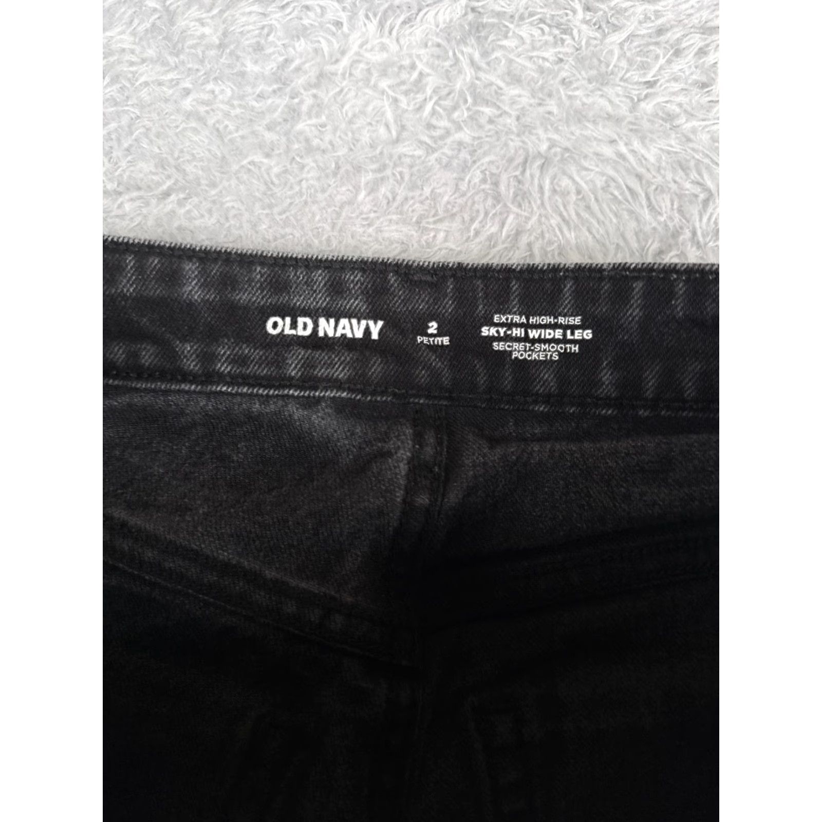 Old Navy Old Navy Jeans Women 2P Black Denim Curvy SkyHi Wide Leg Distressed Cotton 25x26 Size 26" / US 2 / IT 38 - 6 Thumbnail