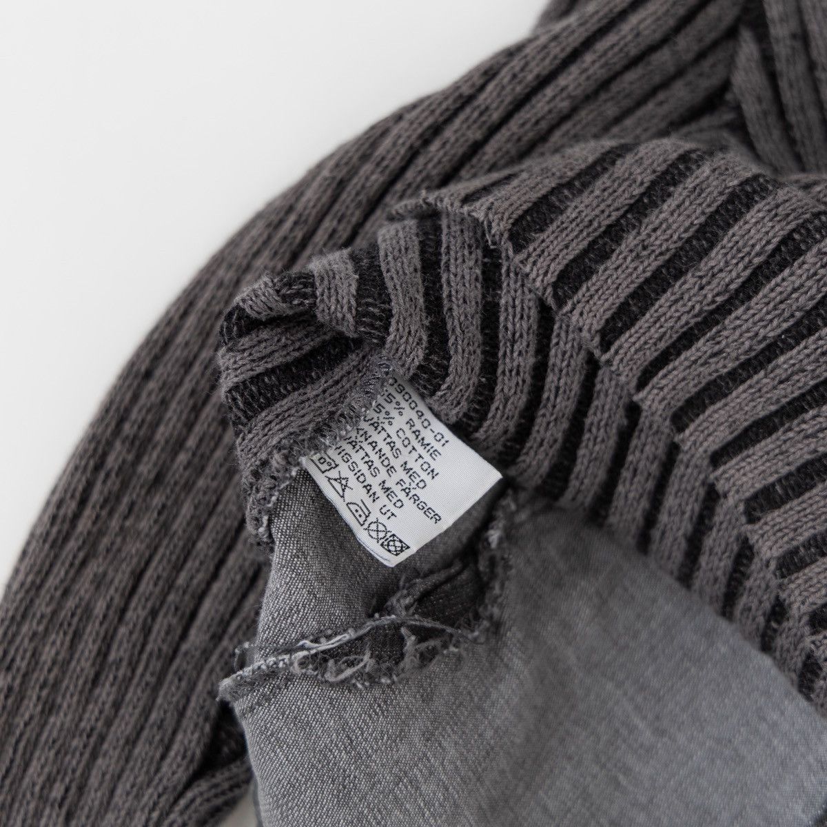 Vintage Zanna Women Vintage Grey Zip Sweater Ribbed Knit Denim Front Size S / US 4 / IT 40 - 6 Thumbnail