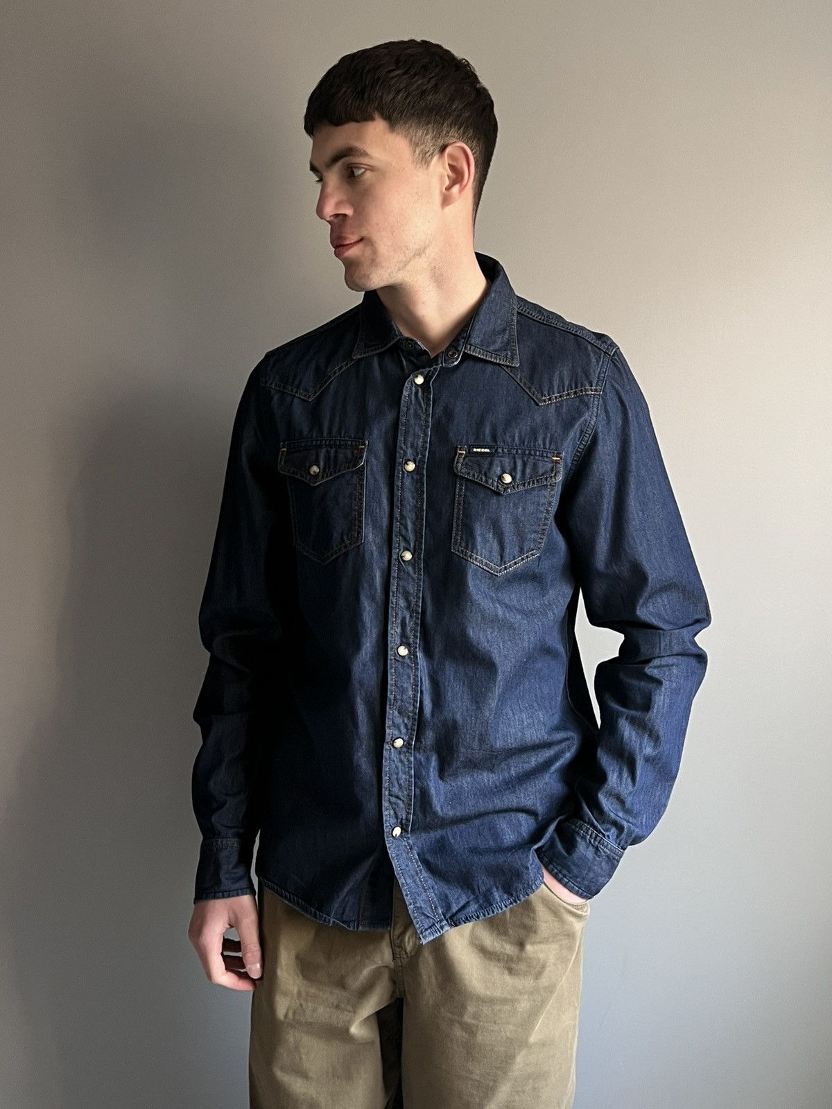 Diesel Diesel Vintage Denim Button Up Shirt Size US XL / EU 56 / 4 - 2 Thumbnail