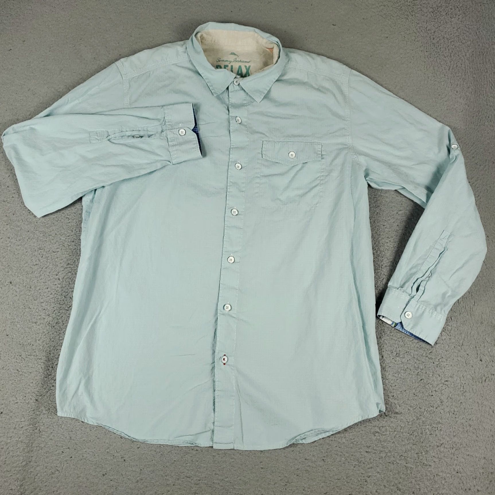 Tommy Bahama Tommy Bahama Shirt Mens Medium Light Blue Cotton Button-Up Long Sleeve Shirt Size US M / EU 48-50 / 2 - 2 Thumbnail