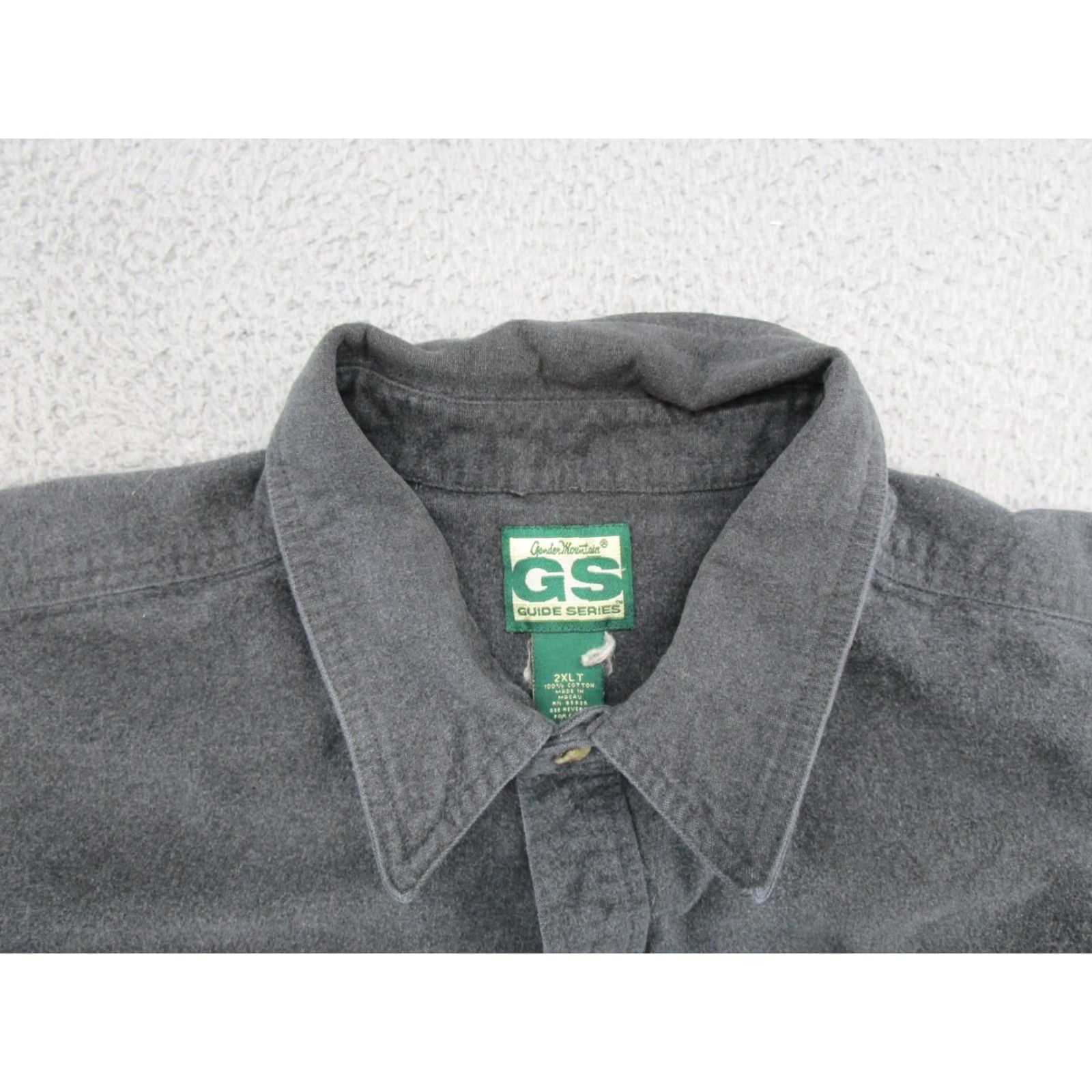 Vintage Guide Series Heavy Cotton Flannel Chamois Shirt Button Up Outdoors 2XLT Gray Cotton Classic Mens Long Sleeve Pocketed Button-Down Shirt Size US XXL / EU 58 / 5 - 4 Thumbnail
