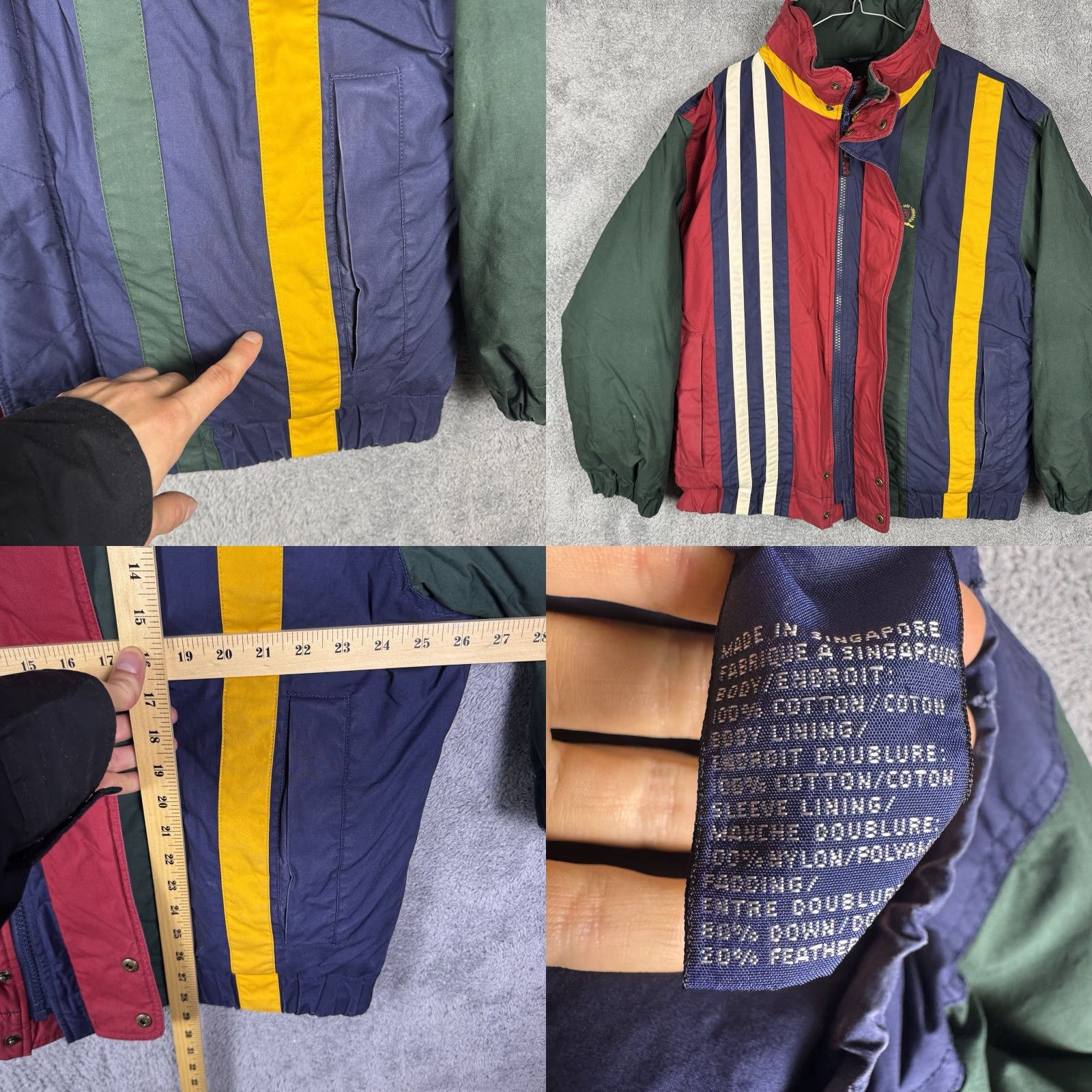 Tommy Hilfiger VINTAGE Tommy Hilfiger Jacket Mens L Duck Down Puffer Rugby Full Zip Hooded 90s Size US L / EU 52-54 / 3 - 8 Thumbnail