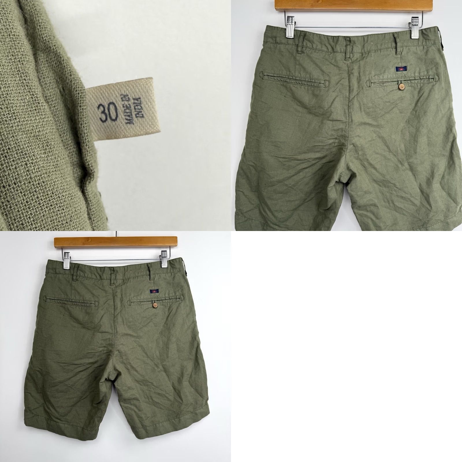 Faherty Faherty Mens Chino Shorts Green 30 Linen Blend Flat Front Casual Preppy Size US 30 / EU 46 - 8 Thumbnail