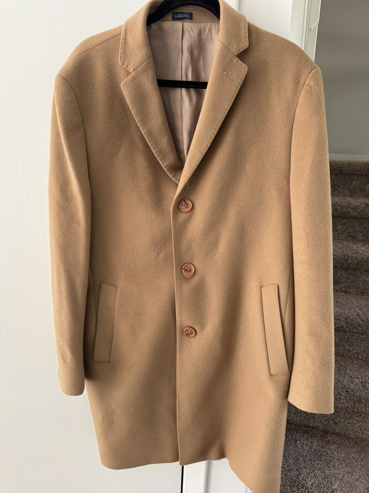 Nordstrom Wool JW Nordstrom Camel Overcoat Size US L / EU 52-54 / 3 - 1 Thumbnail