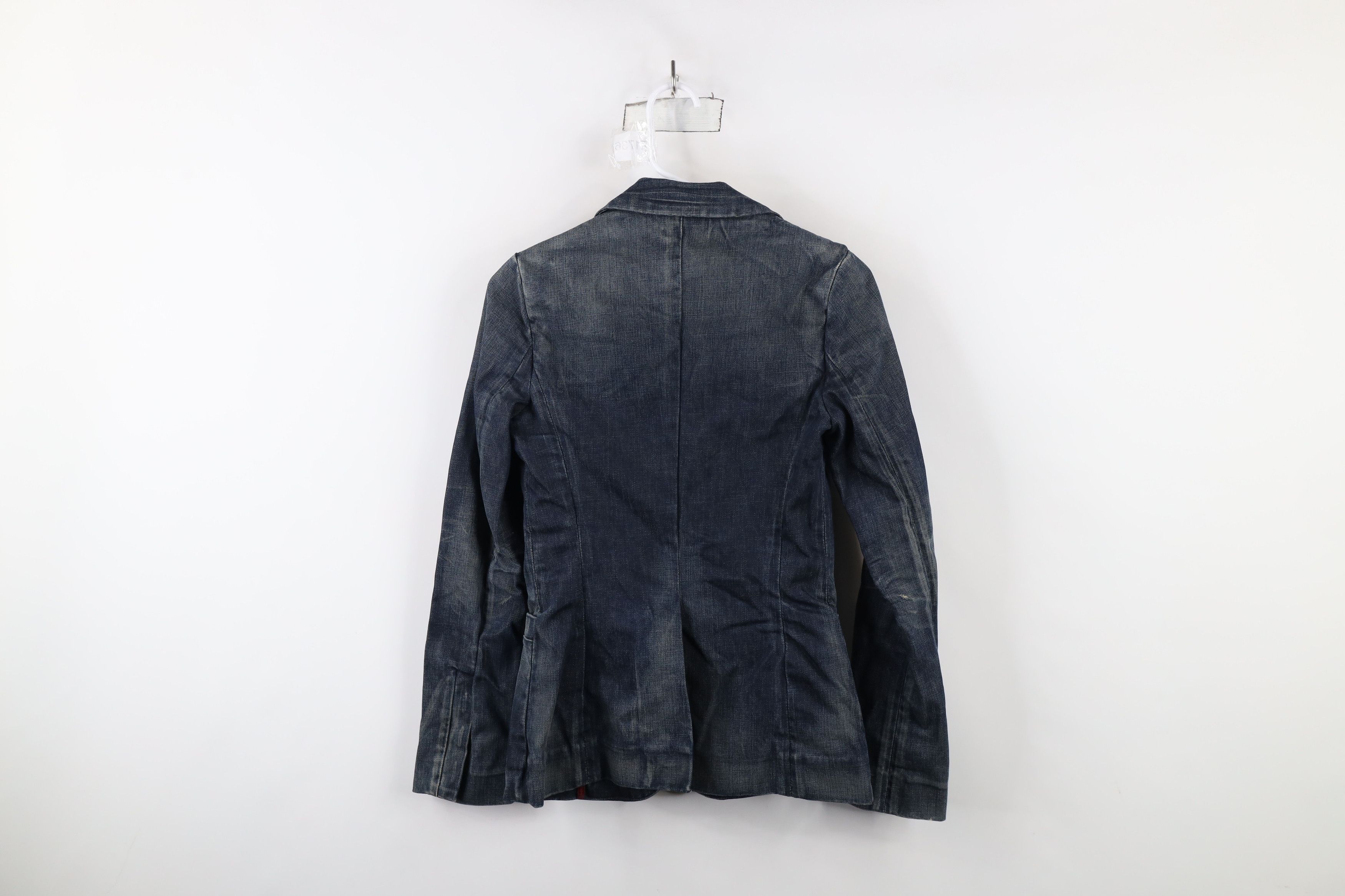 Vintage Notify NFY Distressed Denim Jean Blazer Jacket Raw Denim Size XS / US 0-2 / IT 36-38 - 15 Thumbnail