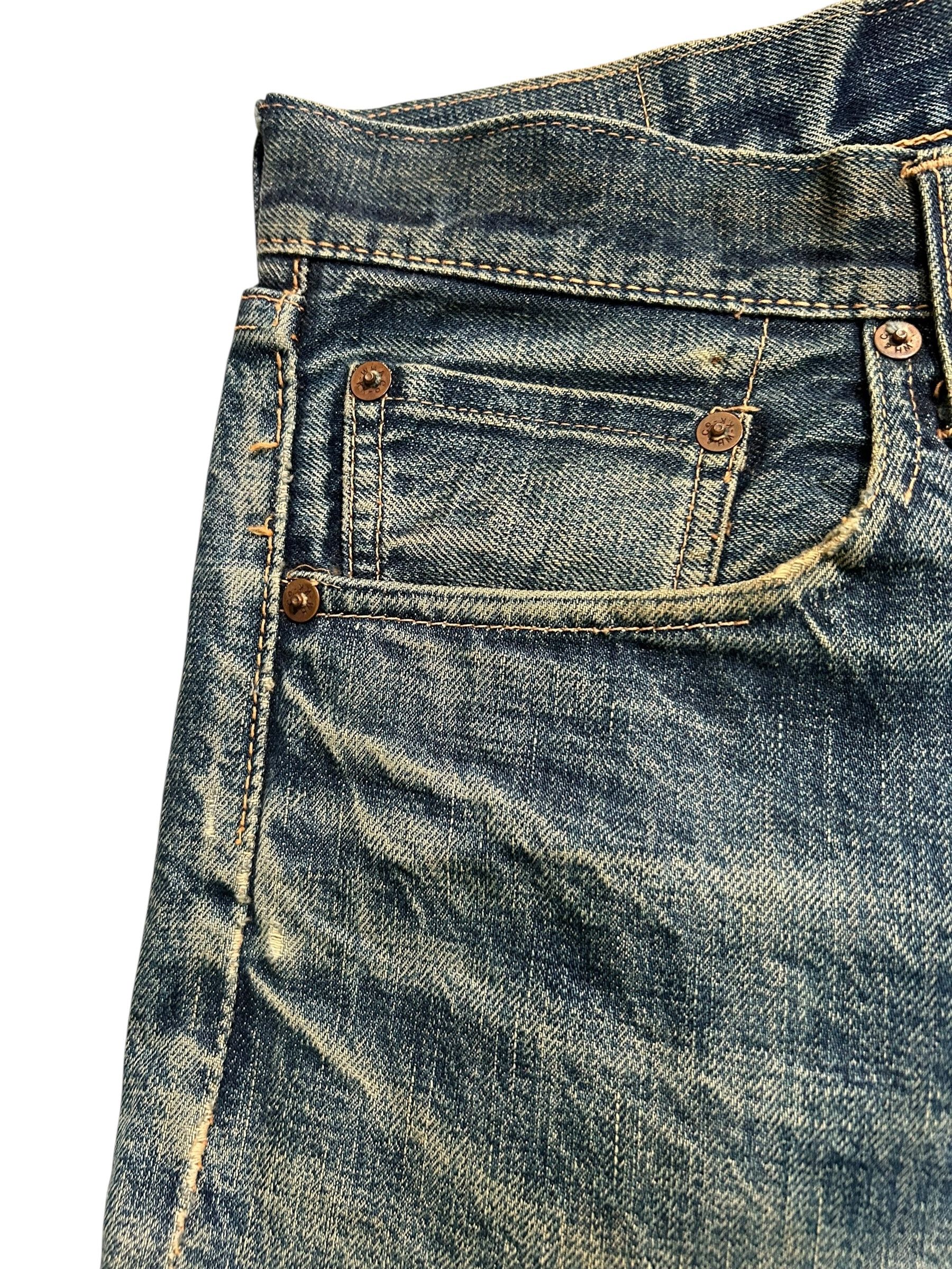 Kapital × Vintage × Warehouse VINTAGE WAREHOUSE 800 SELVEDGE BUTTON FLY DISTRESSED DENIM Size US 32 / EU 48 - 5 Thumbnail