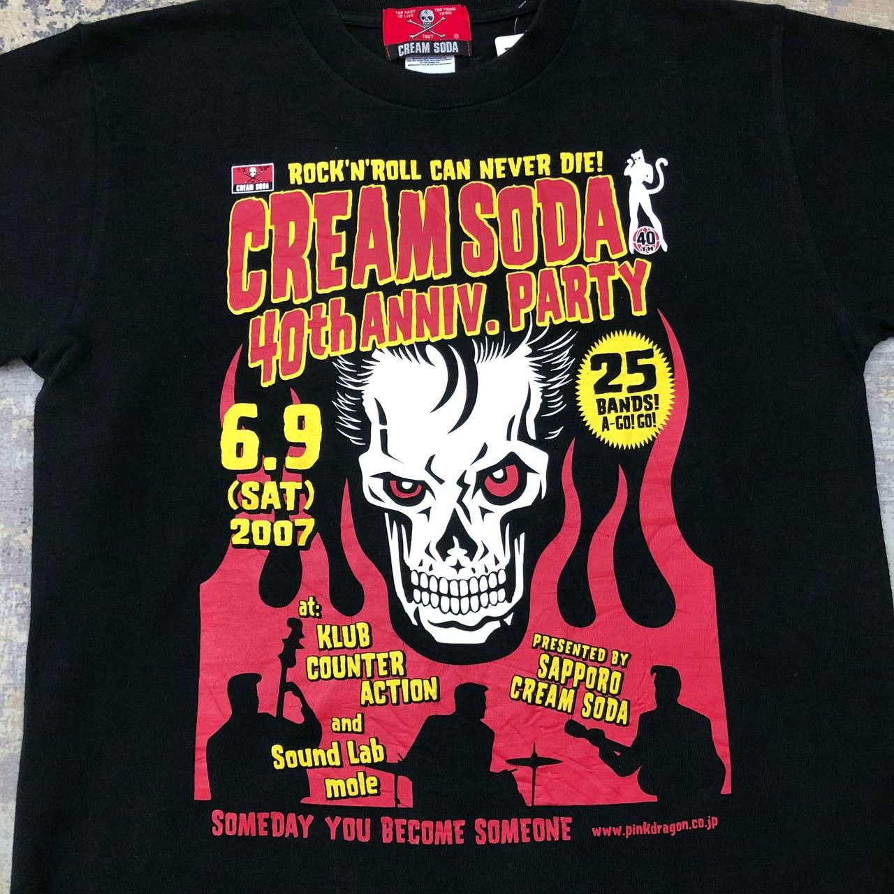 Japanese Brand T127 CREAM SODA x PINKDRAGON 40TH ANNIV. ROCK N PUNK TEE Size US S / EU 44-46 / 1 - 3 Thumbnail
