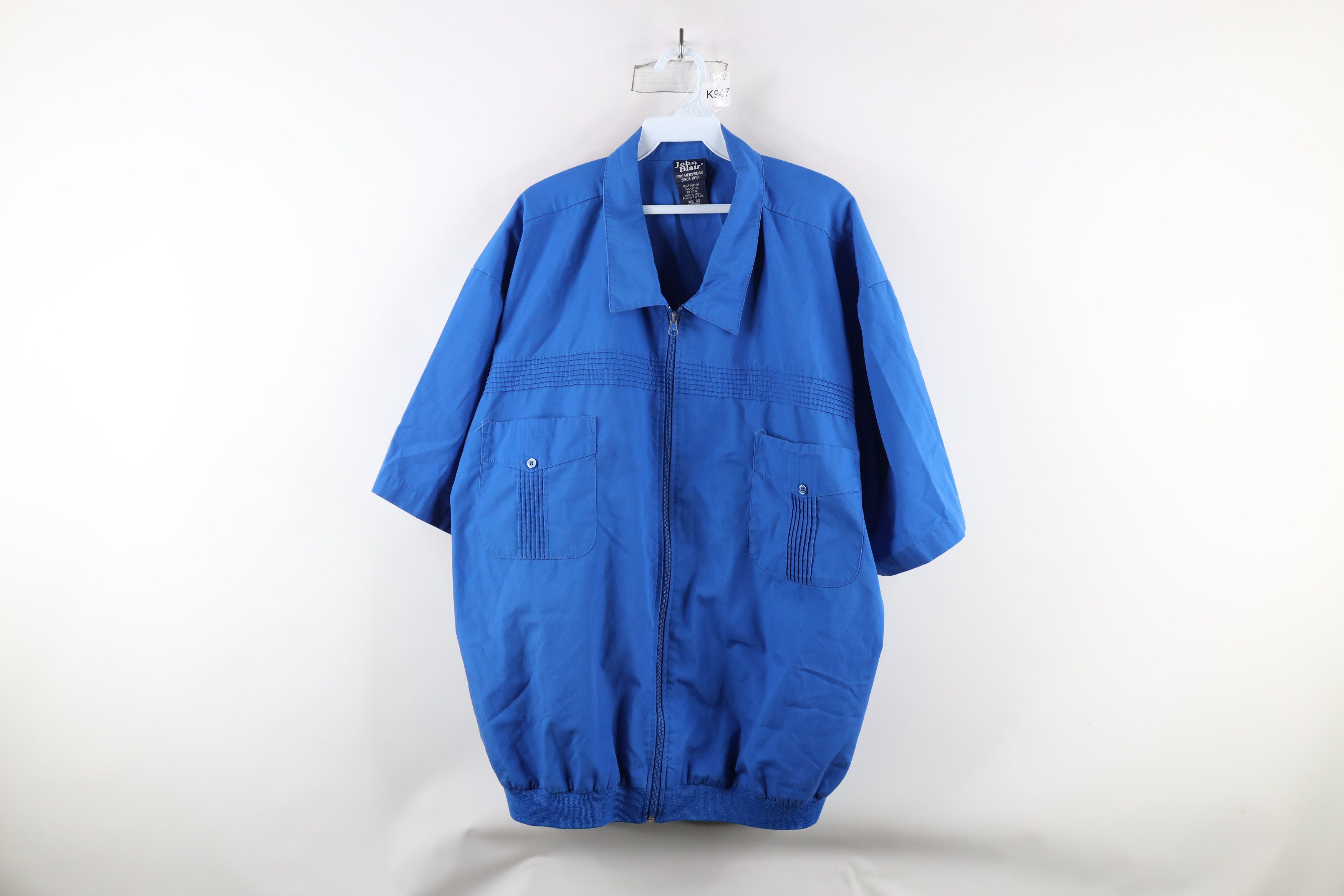 Vintage Vintage 90s Streetwear Short Sleeve Full Zip Collared Jacket Size US XXL / EU 58 / 5 - 1 Thumbnail