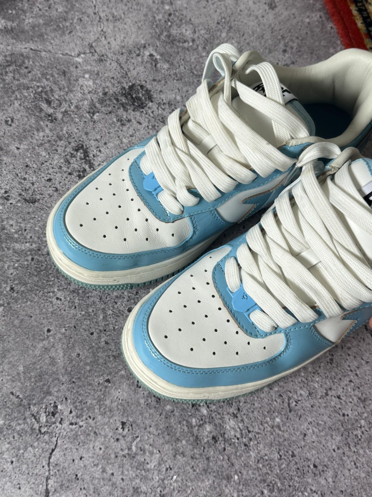 Bape A bathink ape Bape sta snikers shoes mens blue white 8.5 26 Size US 8.5 / EU 41-42 - 3 Thumbnail