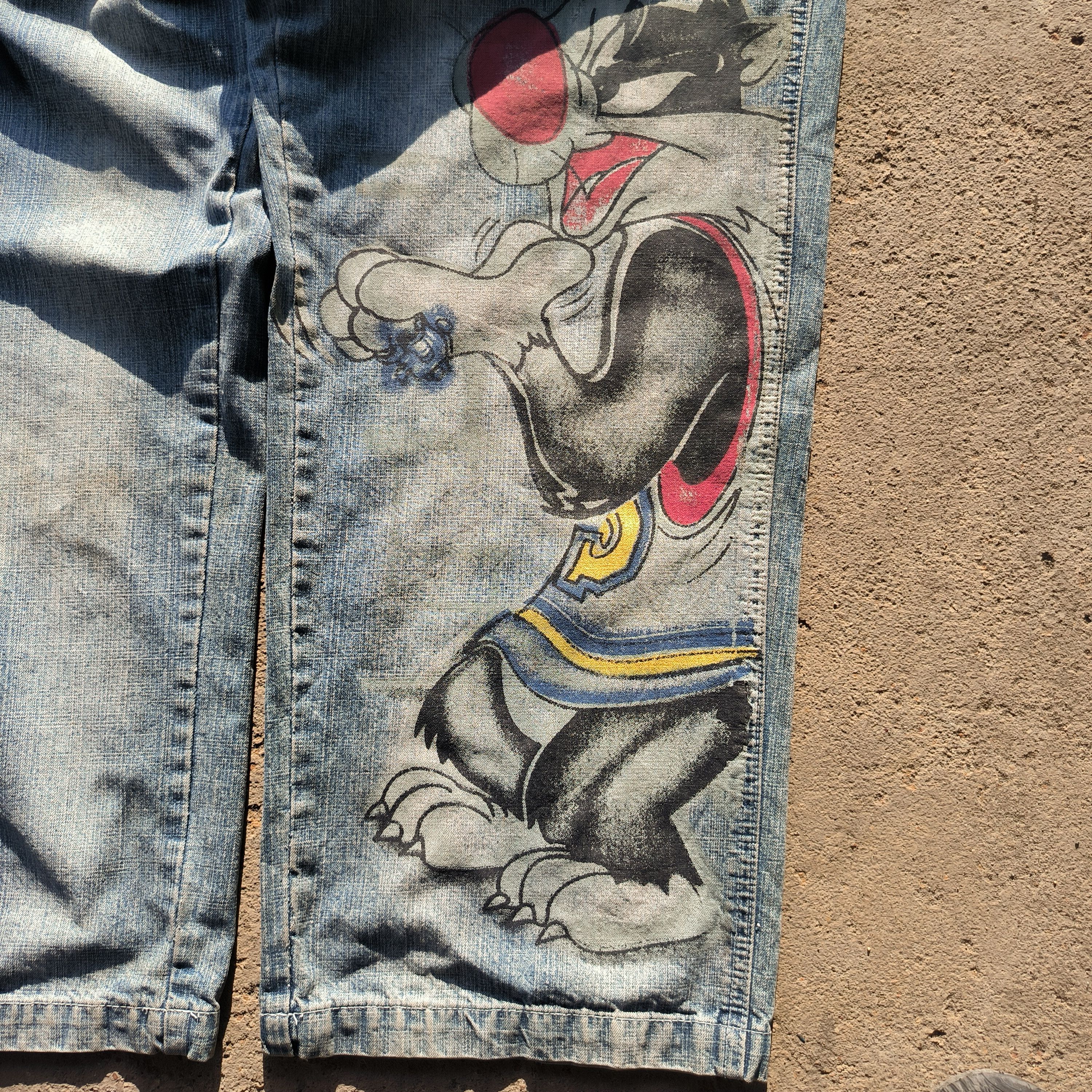 Cartoon Network Vintage 1990s LOT 29 LOONEY TUNES BAGGY JEANS Size US 38 / EU 54 - 2 Thumbnail