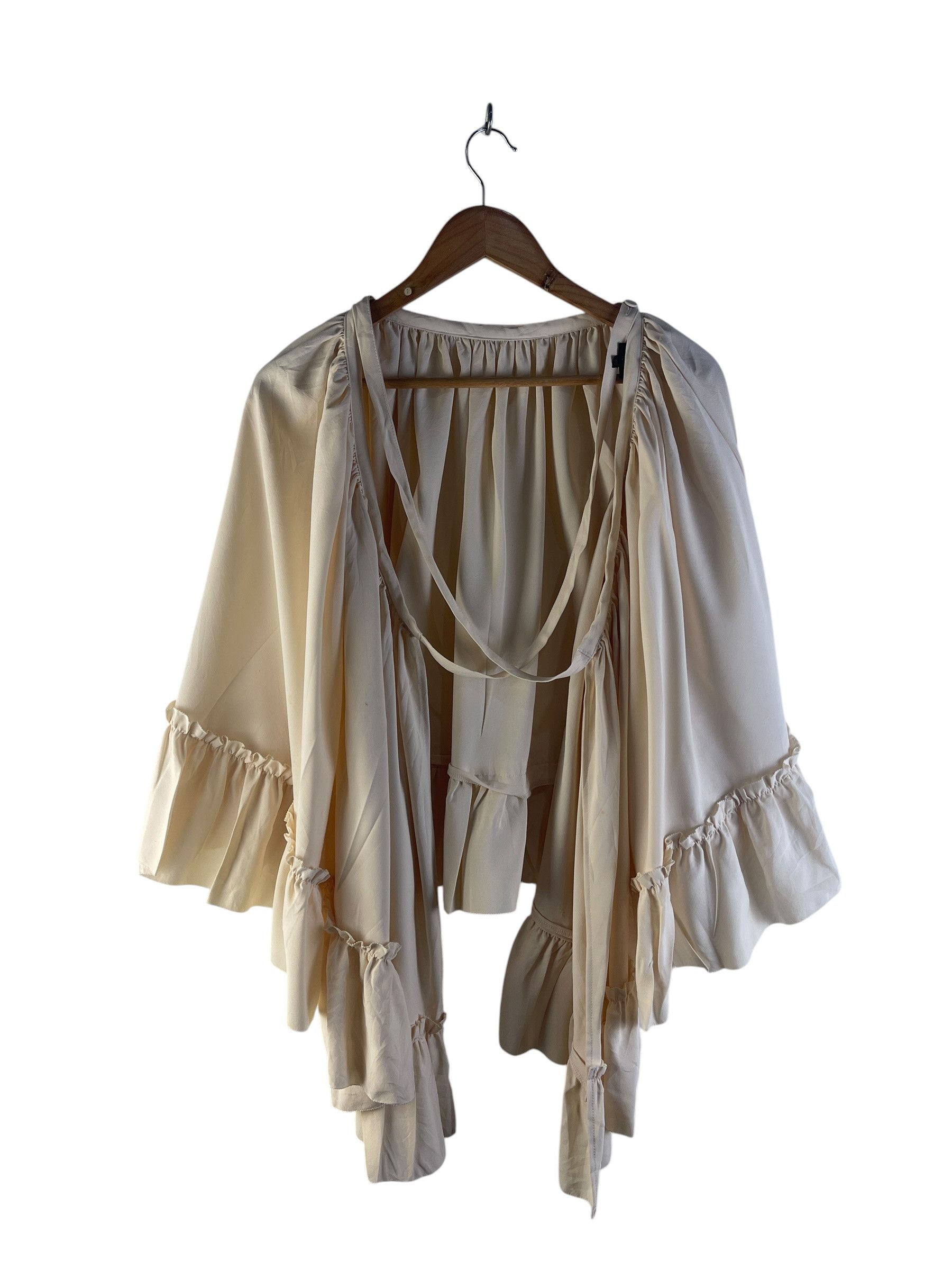 Jean Paul Gaultier Jean Paul Gaultier Femme Ruffle Draped Silk Blouse Ivory 90s Size 32" / US 10 / IT 46 - 2 Thumbnail
