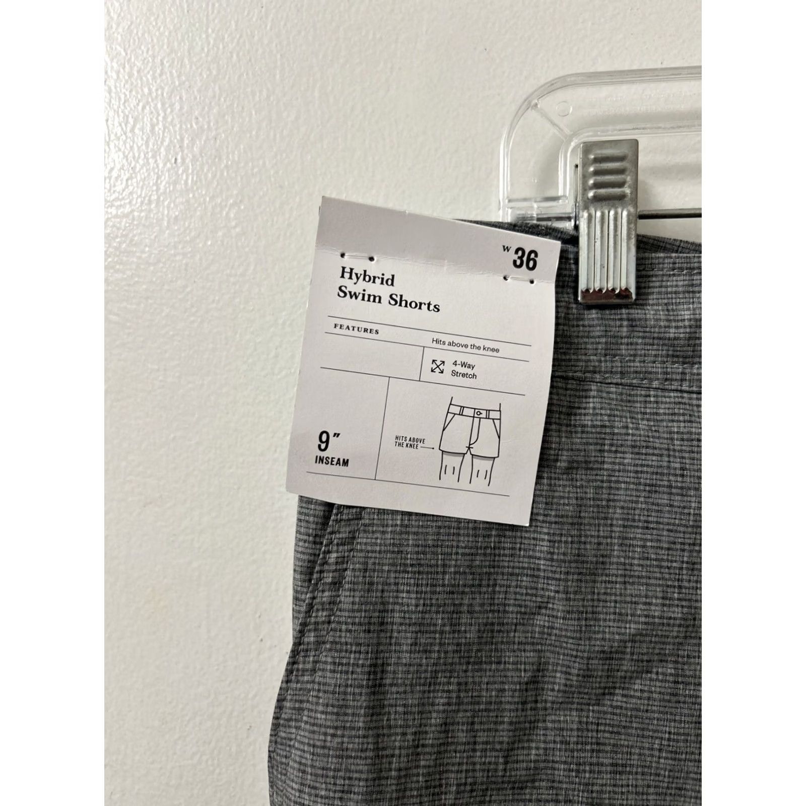 Vintage Goodfellow Shorts Mens 36 Gray Striped Swim Pockets Stretch 9” Inseam Bottom Beach Outdoor Regular Mens Size US 36 / EU 52 - 4 Thumbnail