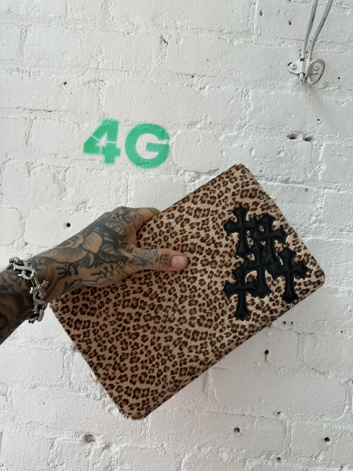 Chrome Hearts Chrome Hearts OVERSIZE WALLET BAG LEOPARD CROSS PATCH BAG Size ONE SIZE - 3 Thumbnail