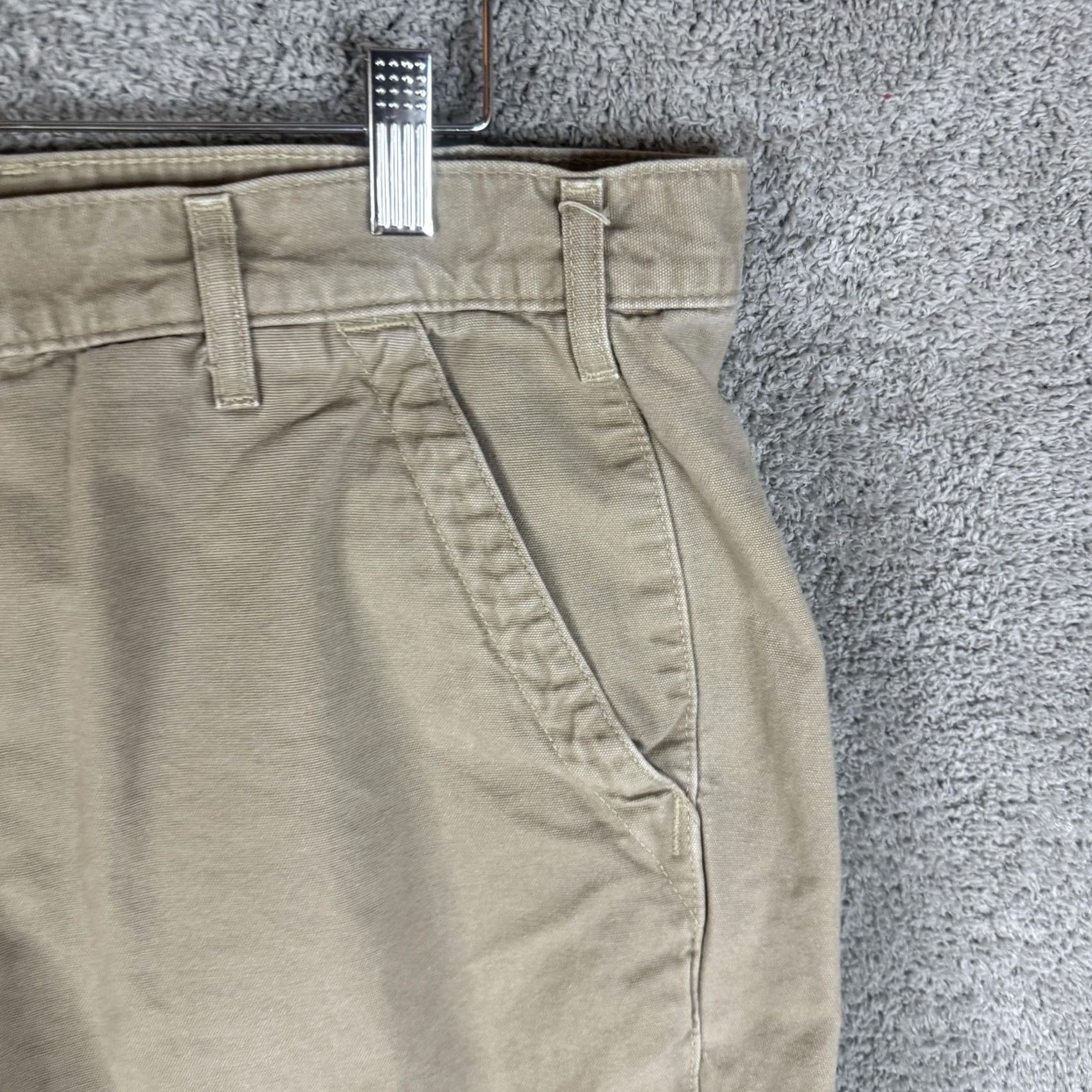 Carhartt Carhartt Pants Mens 38x32 Khaki Canvas Work Dungaree Relaxed Fit Utility B299 Pants Size US 38 / EU 54 - 3 Thumbnail
