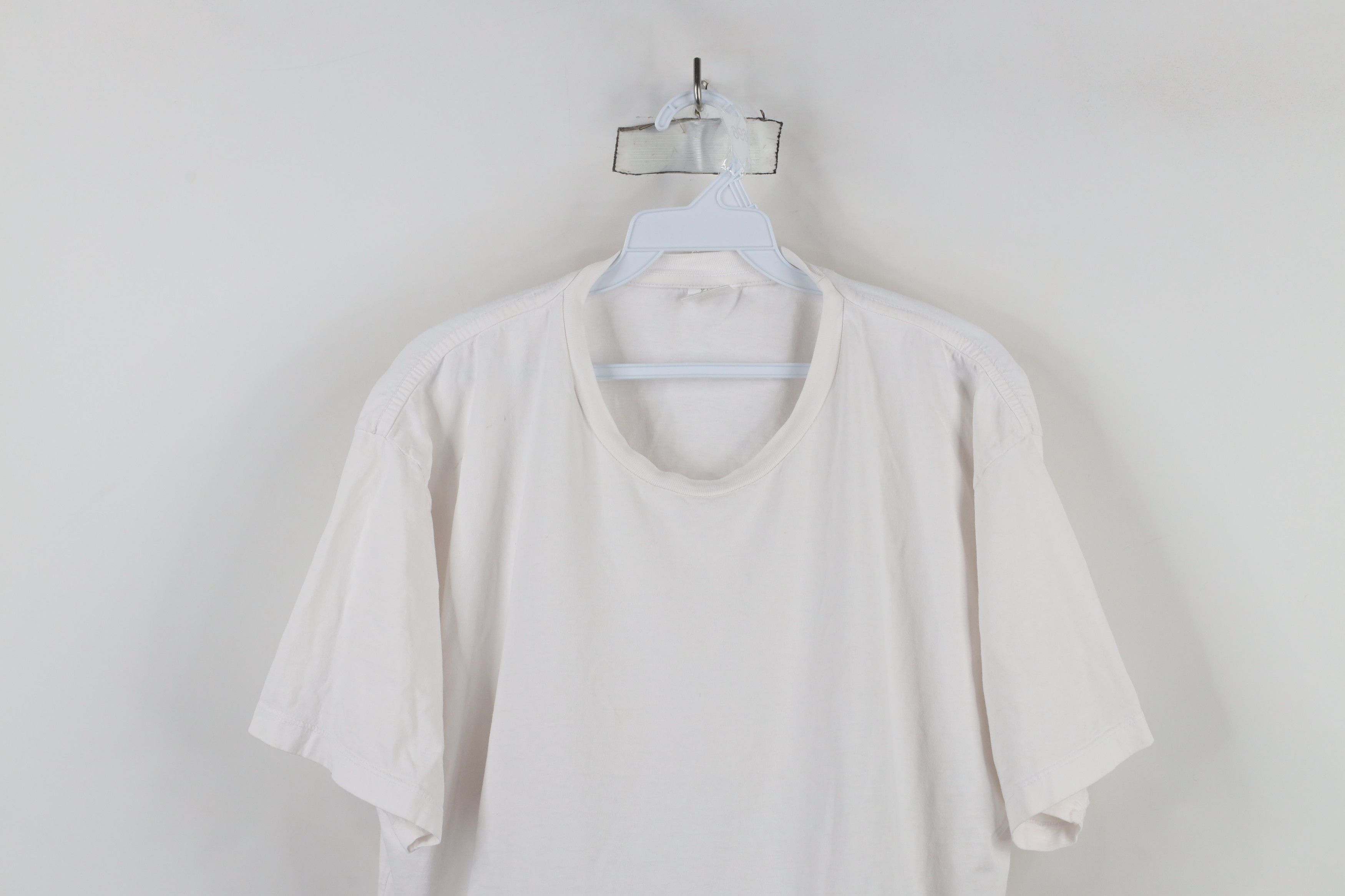 Lee × Vintage Vintage 90s Lee Combed Cotton Short Sleeve T-Shirt White Size US XL / EU 56 / 4 - 2 Thumbnail