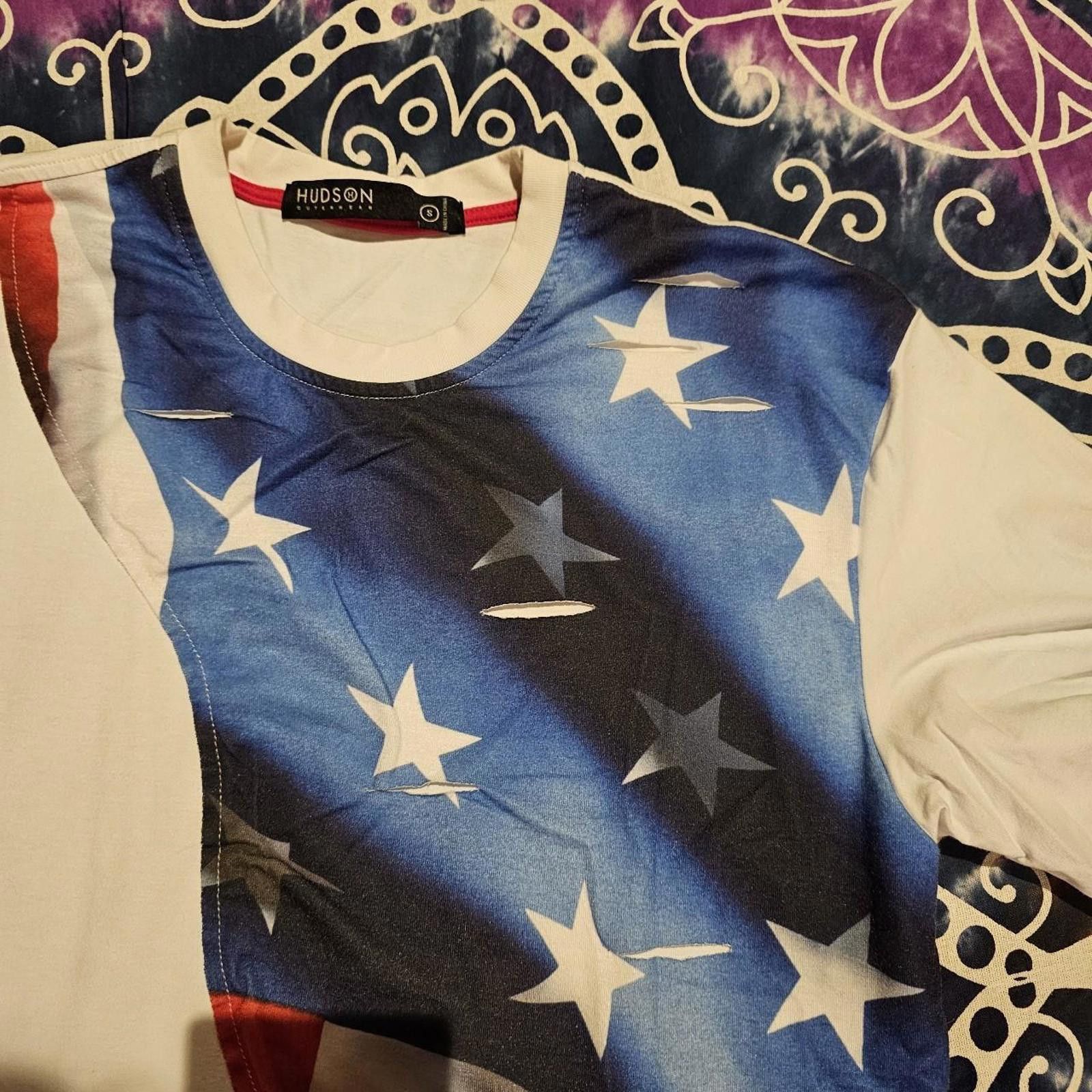 Hudson Hudson Men's Red White and Blue America T-shirt Size US S / EU 44-46 / 1 - 5 Thumbnail