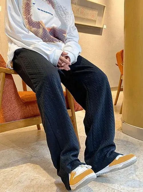 Japanese Brand × Vintage cable-knit Loose fit Wide Y2k Sweatpants Size US 32 / EU 48 - 3 Thumbnail