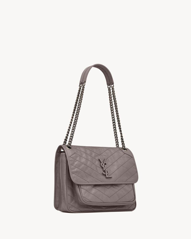 Saint Laurent Paris o1b1hav110125 Size: OS / Niki Large Vintage Leather Fog Gray Size ONE SIZE - 3 Thumbnail