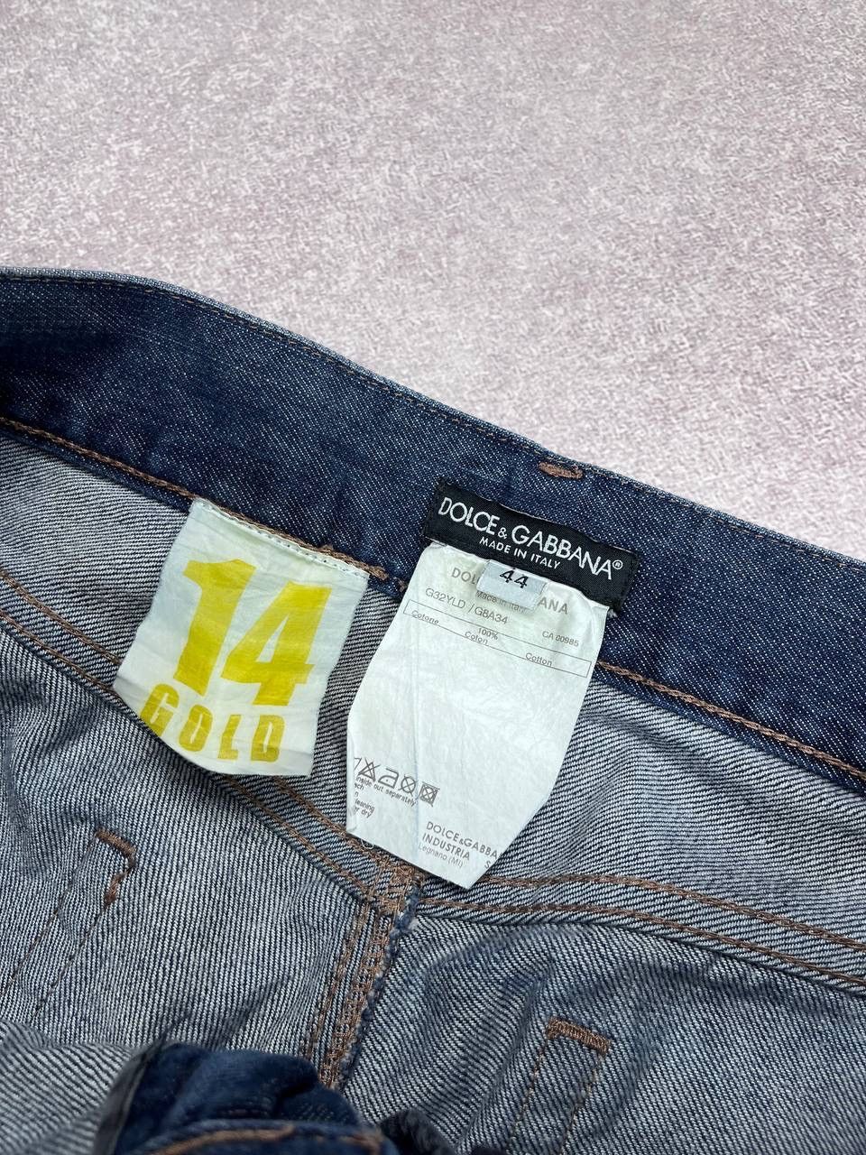 Dolce & Gabbana Vintage Dolce&Gabbana 14 Gold Baggy Flared Jeans 32 Size US 32 / EU 48 - 7 Thumbnail