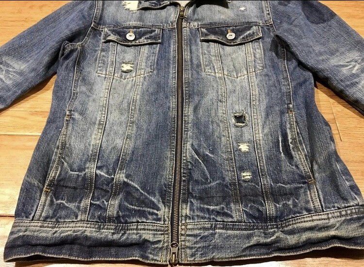 JACKROSE Jackrose Distressed Patchwork Denim Zipper Jacket Size US M / EU 48-50 / 2 - 9 Thumbnail