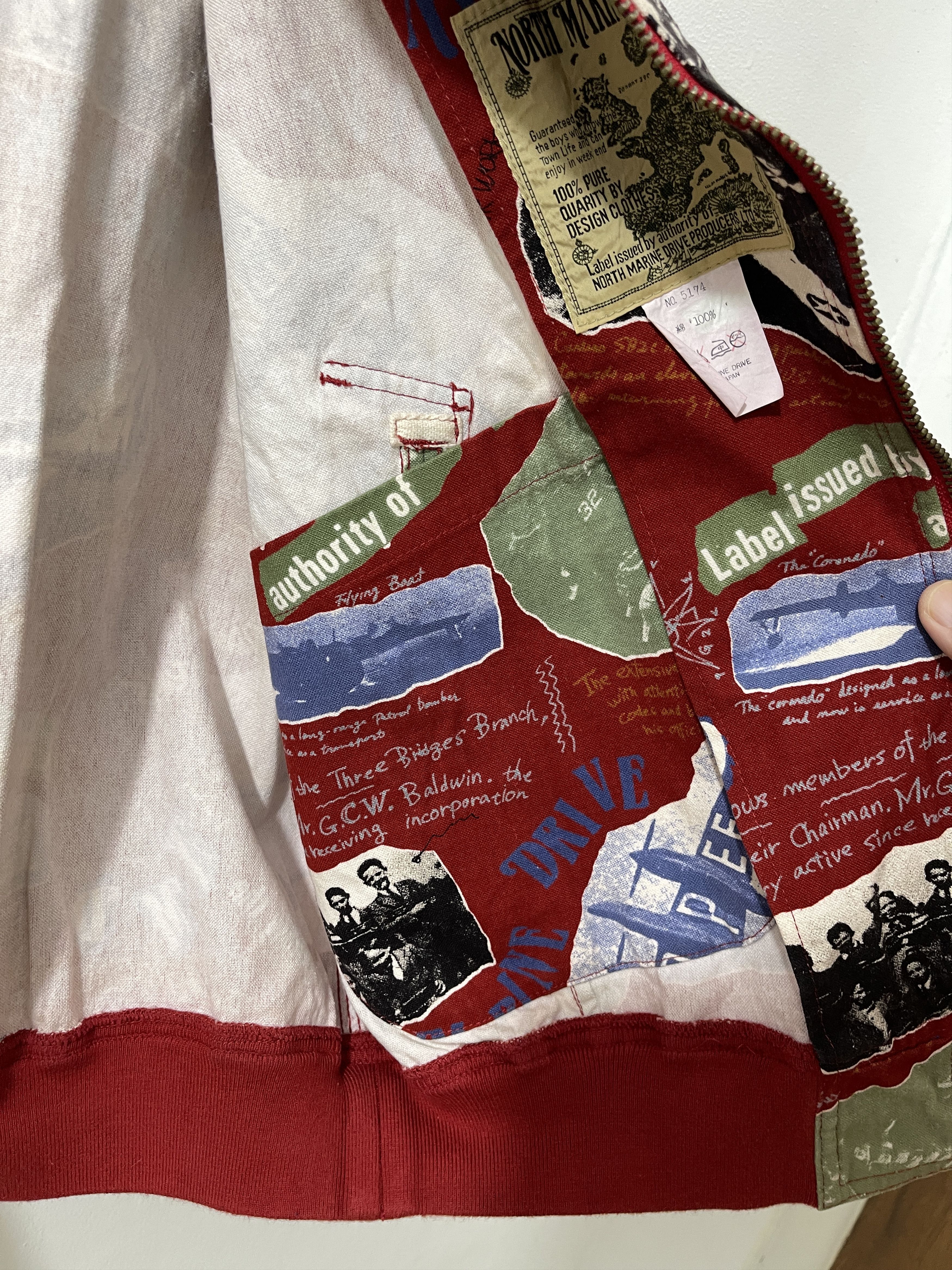 45rpm Vintage 45RPM Japan Archive Art Canvas Bomber Jacket Size US XL / EU 56 / 4 - 13 Thumbnail