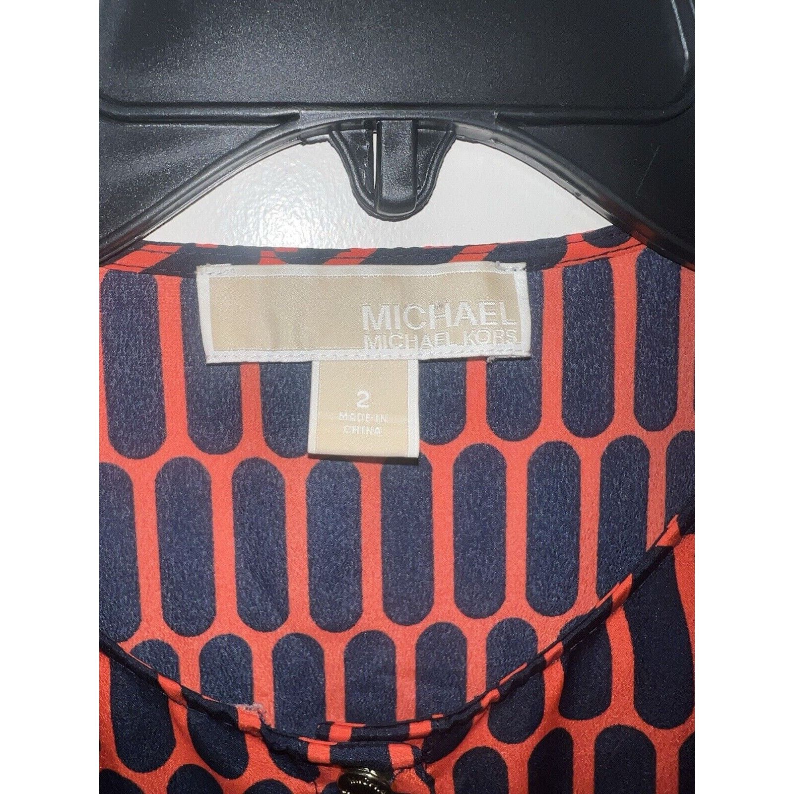 Michael Kors Michael Kors Sleeveless Blouse Women's Size 2 Blue Orange Size XS / US 0-2 / IT 36-38 - 2 Thumbnail