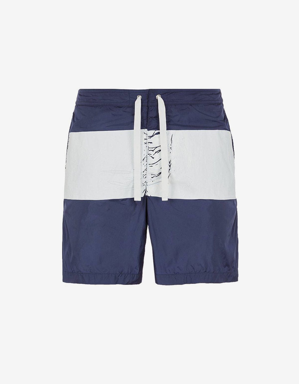 image of Stone Island Blue Marina Stripe Swim Shorts, Men's (Size 38)