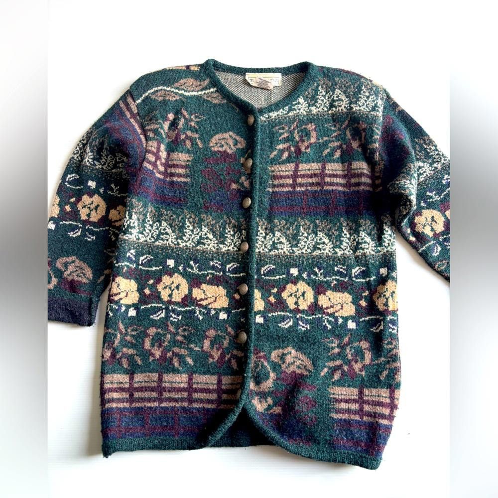 Designer Vintage Wool 80/90’s Cardigan Size S / US 4 / IT 40 - 1 Thumbnail