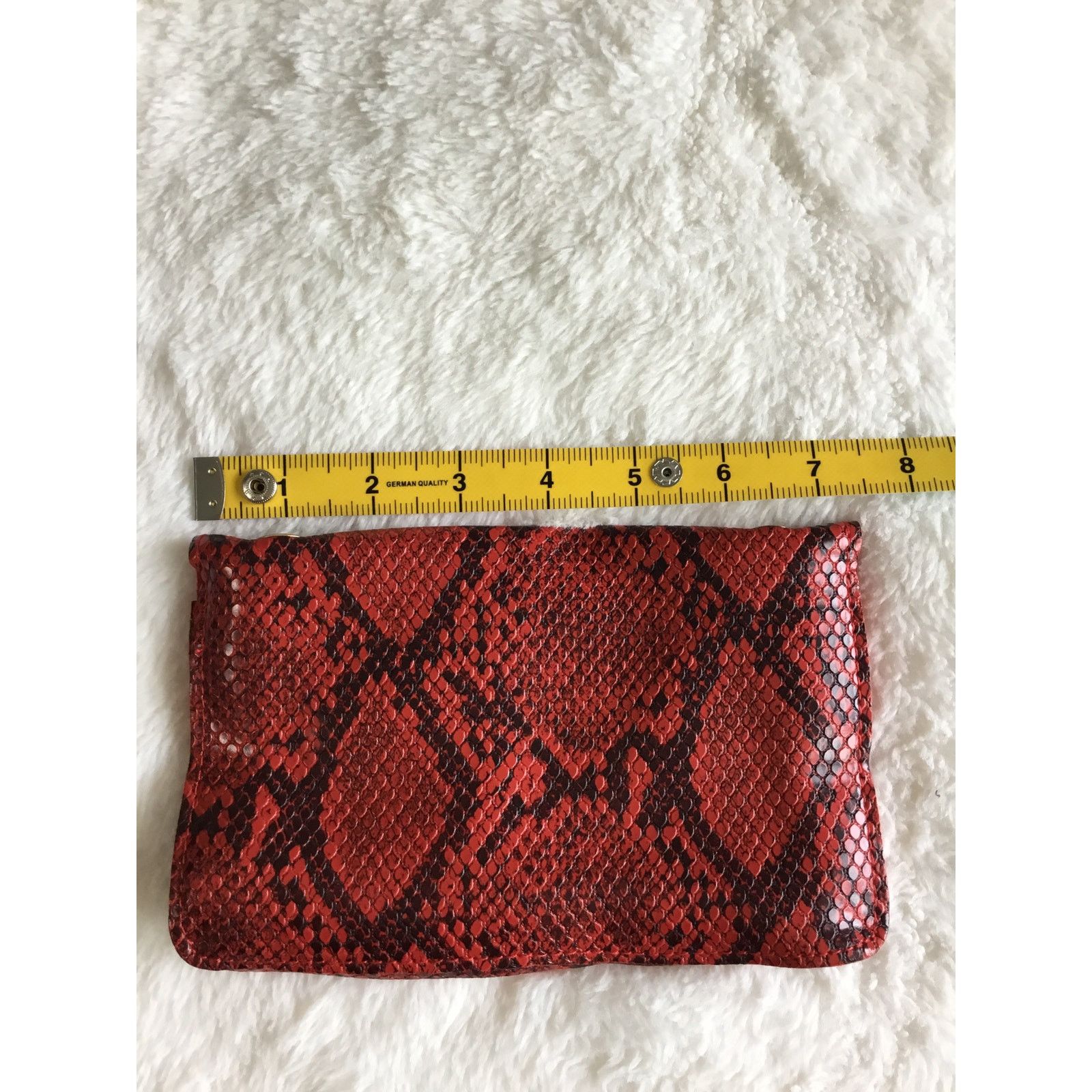Other Red Faux Snake Leather Metal Rings Gold Chain Crossbody Bag Size ONE SIZE - 6 Thumbnail