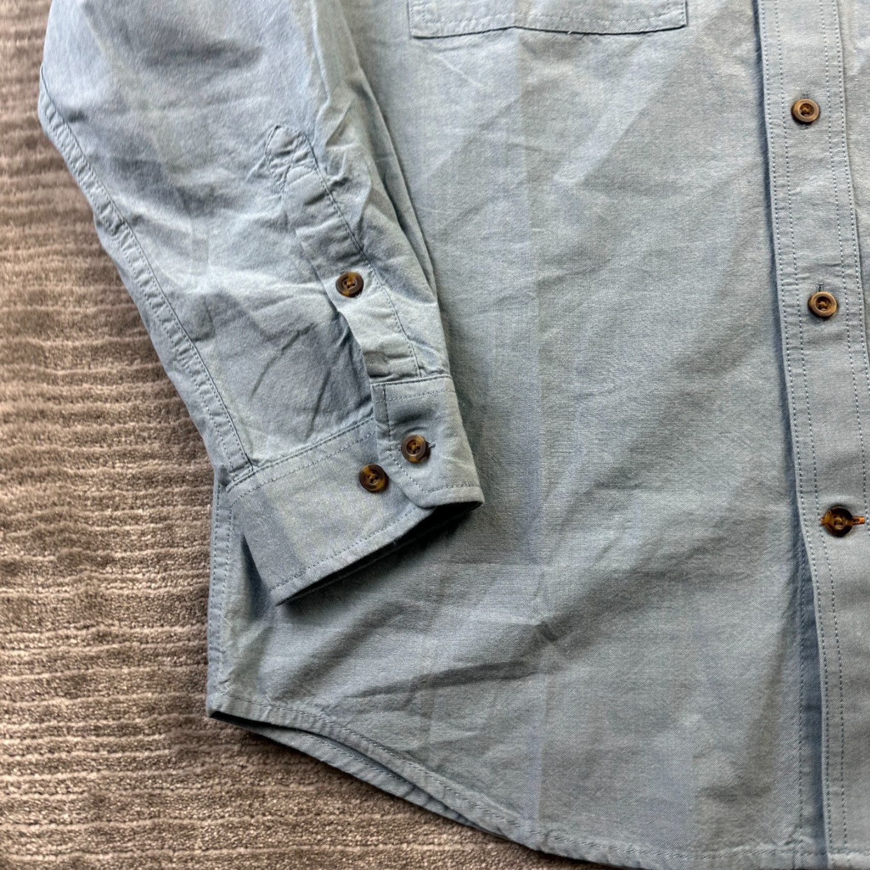Carhartt Carhartt Shirt Mens Medium Blue Chambray Double Pocket Cotton Work Button-Up Workwear Size US M / EU 48-50 / 2 - 3 Thumbnail