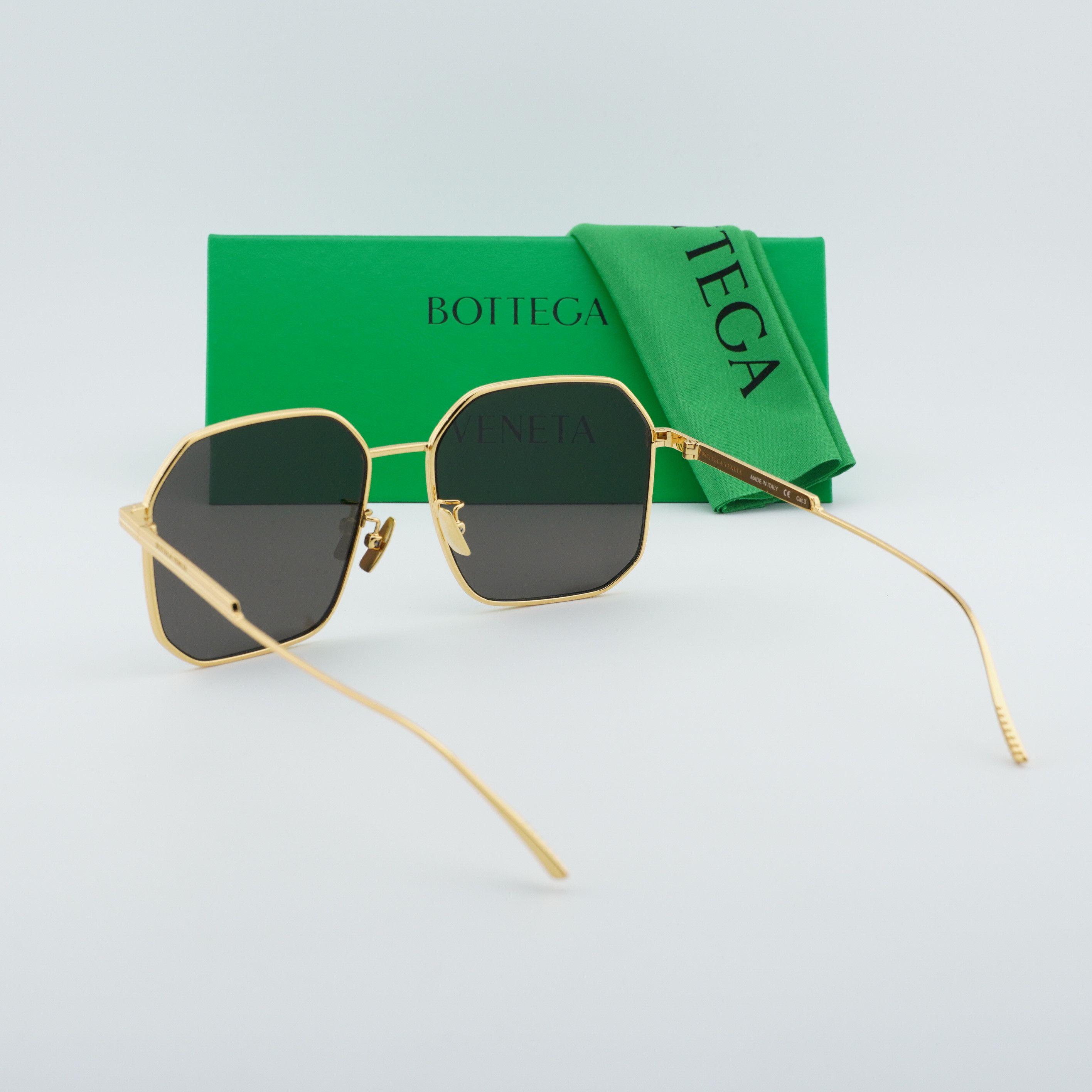 Bottega Veneta Bottega Veneta BV1108SA 001 Sunglasses Gold Square Frame Size ONE SIZE - 11 Thumbnail