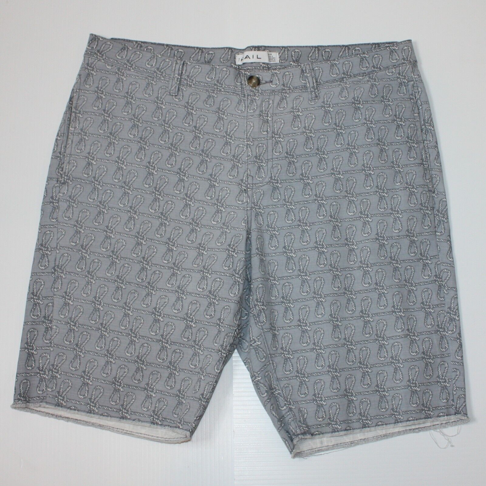 The Rail Nautical Rope & Knot Print Casual Shorts in Gray Color Size US 34 / EU 50 - 1 Thumbnail