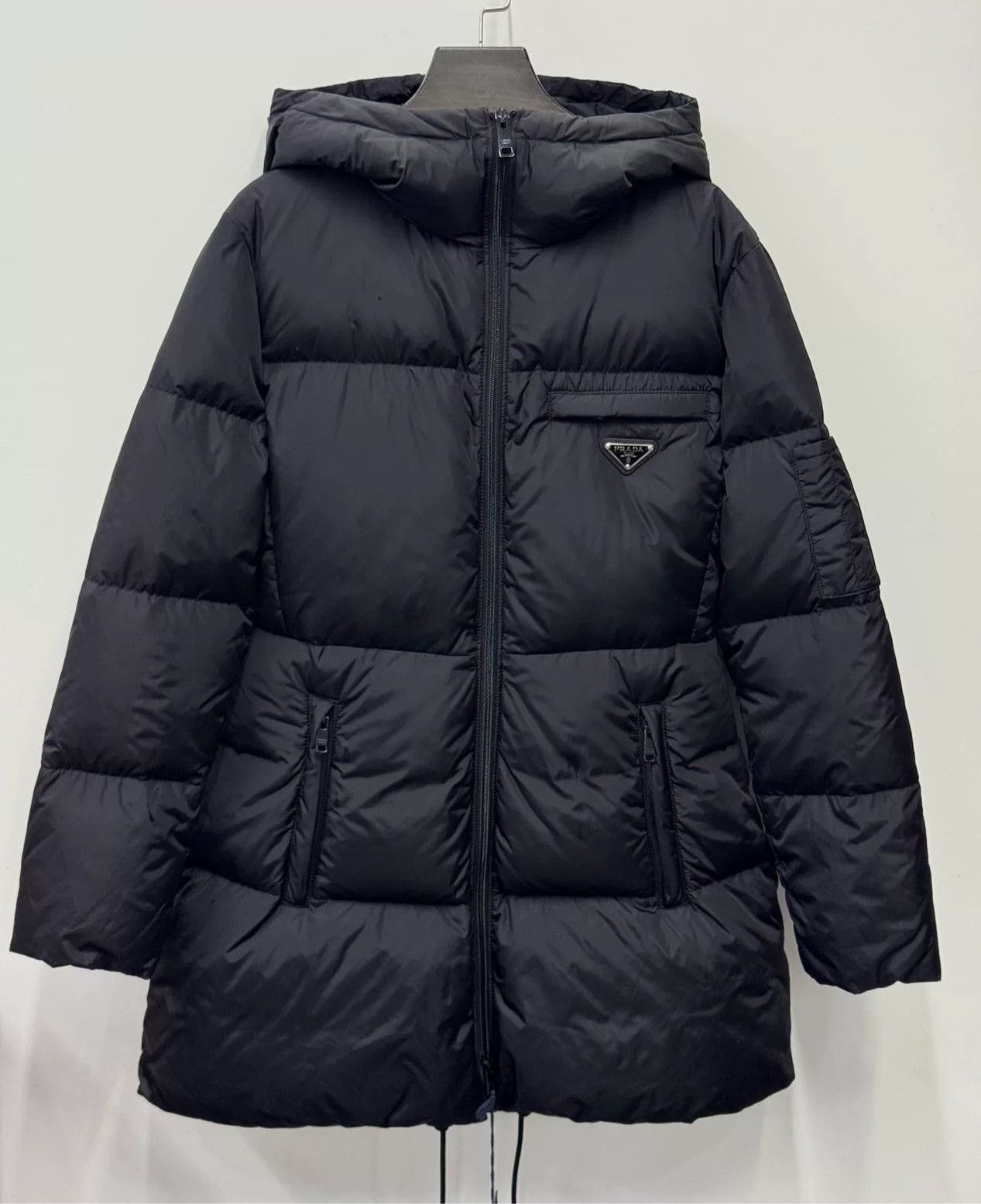Prada Black Hooded Long Down Jacket by Prada Size S / US 4 / IT 40 - 1 Thumbnail