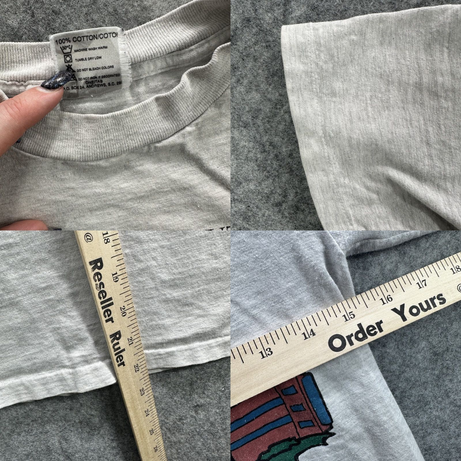 Vintage VINTAGE University of Illinois Shirt Mens Small College 90s Graphic Tee Gray Cotton Short Sleeve Size US S / EU 44-46 / 1 - 8 Thumbnail