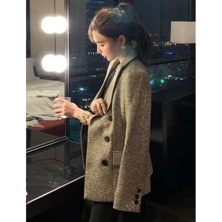 Dior H10248 Christian Dior Womens Tweed Double-Breasted Blazer Ja Size M / US 6-8 / IT 42-44 - 7 Thumbnail