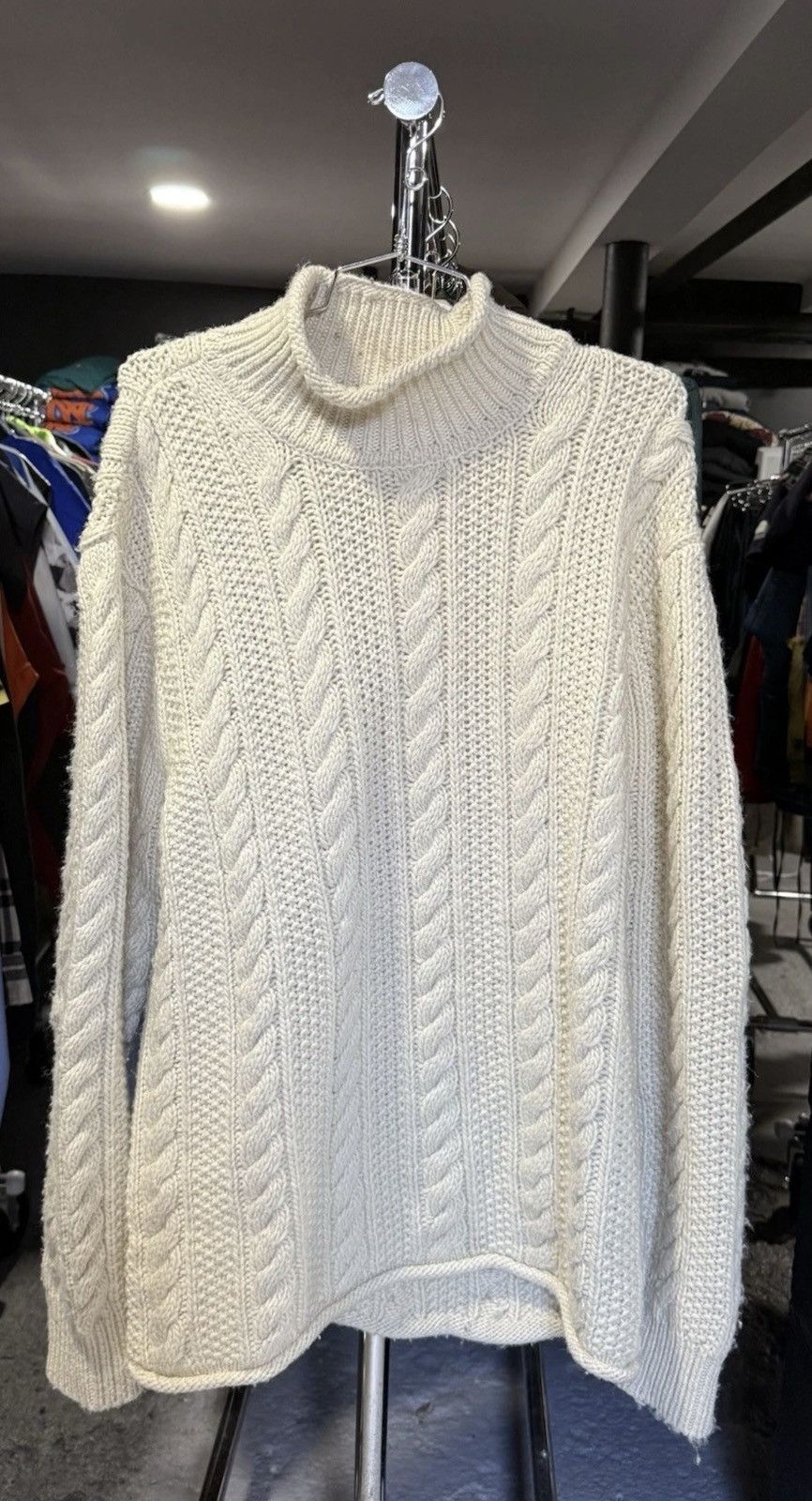 Aime Leon Dore Aime Leon Dore Cable Knit Sweater Ivory Wool Mens Size L Size US XL / EU 56 / 4 - 1 Thumbnail